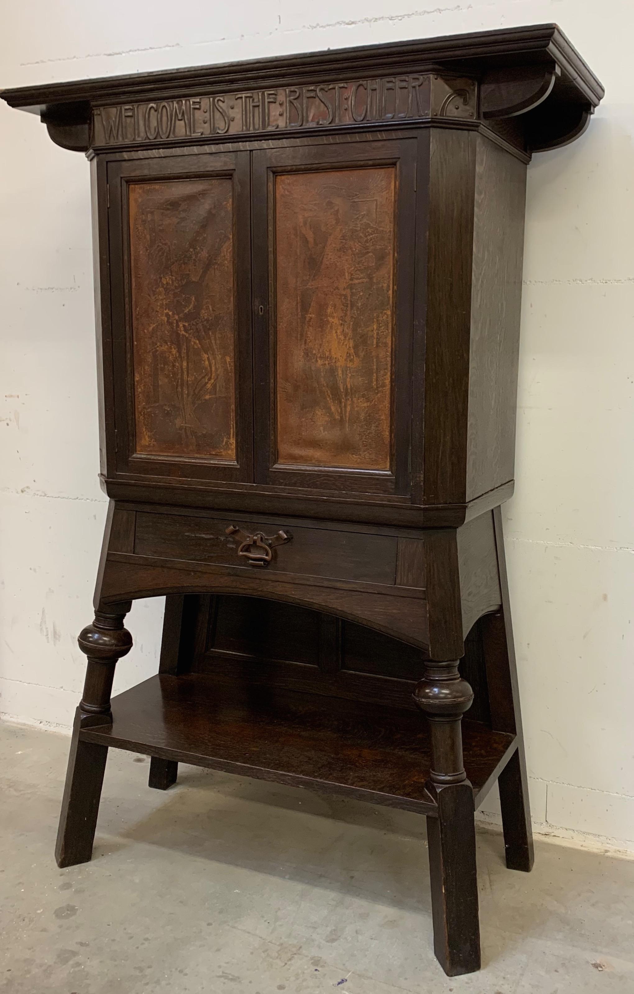 Unique Liberty & Co Marked Great Arts & Crafts Cabinet Attr. to Leonard Wyburd For Sale 6