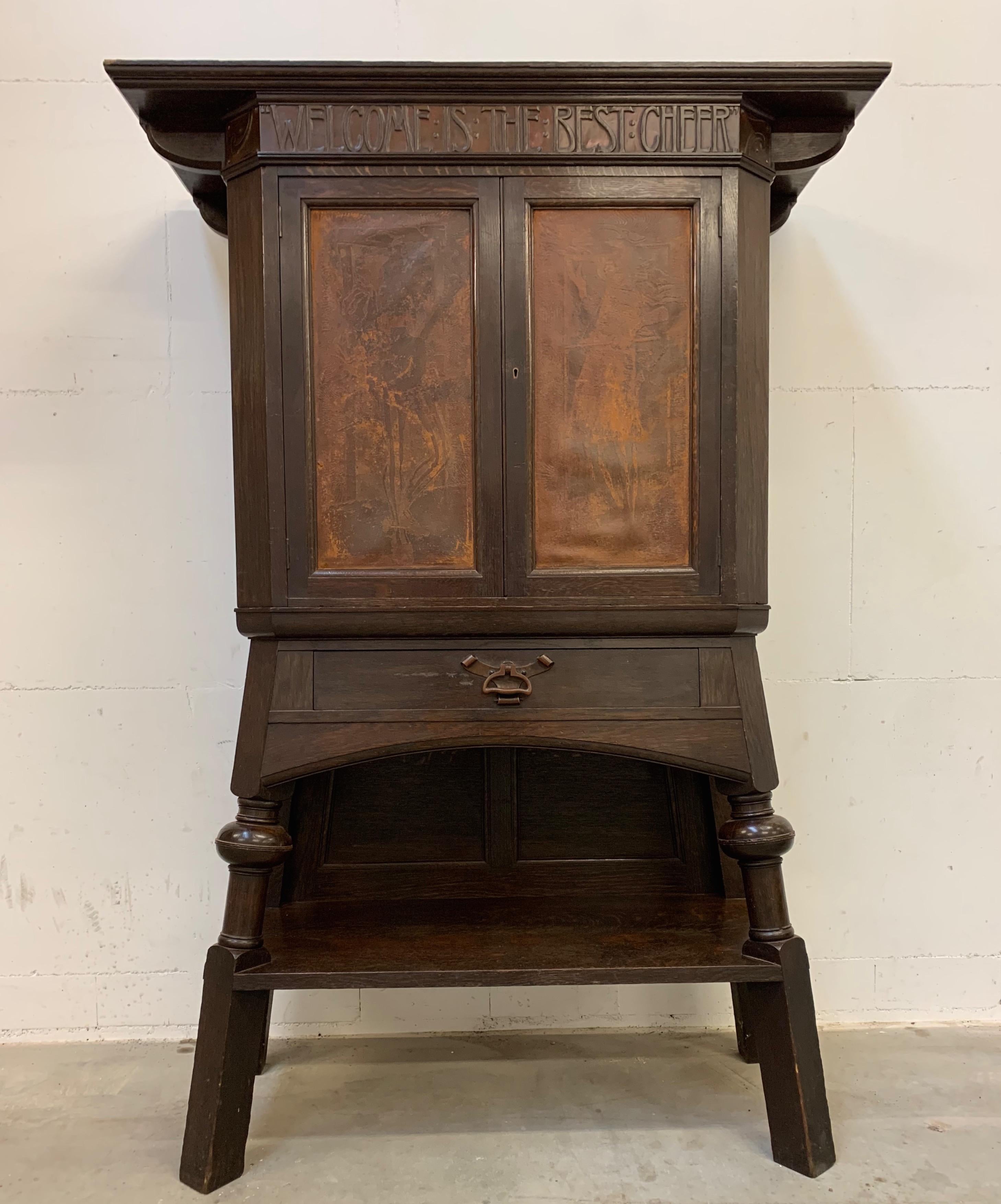 Unique Liberty & Co Marked Great Arts & Crafts Cabinet Attr. to Leonard Wyburd For Sale 7