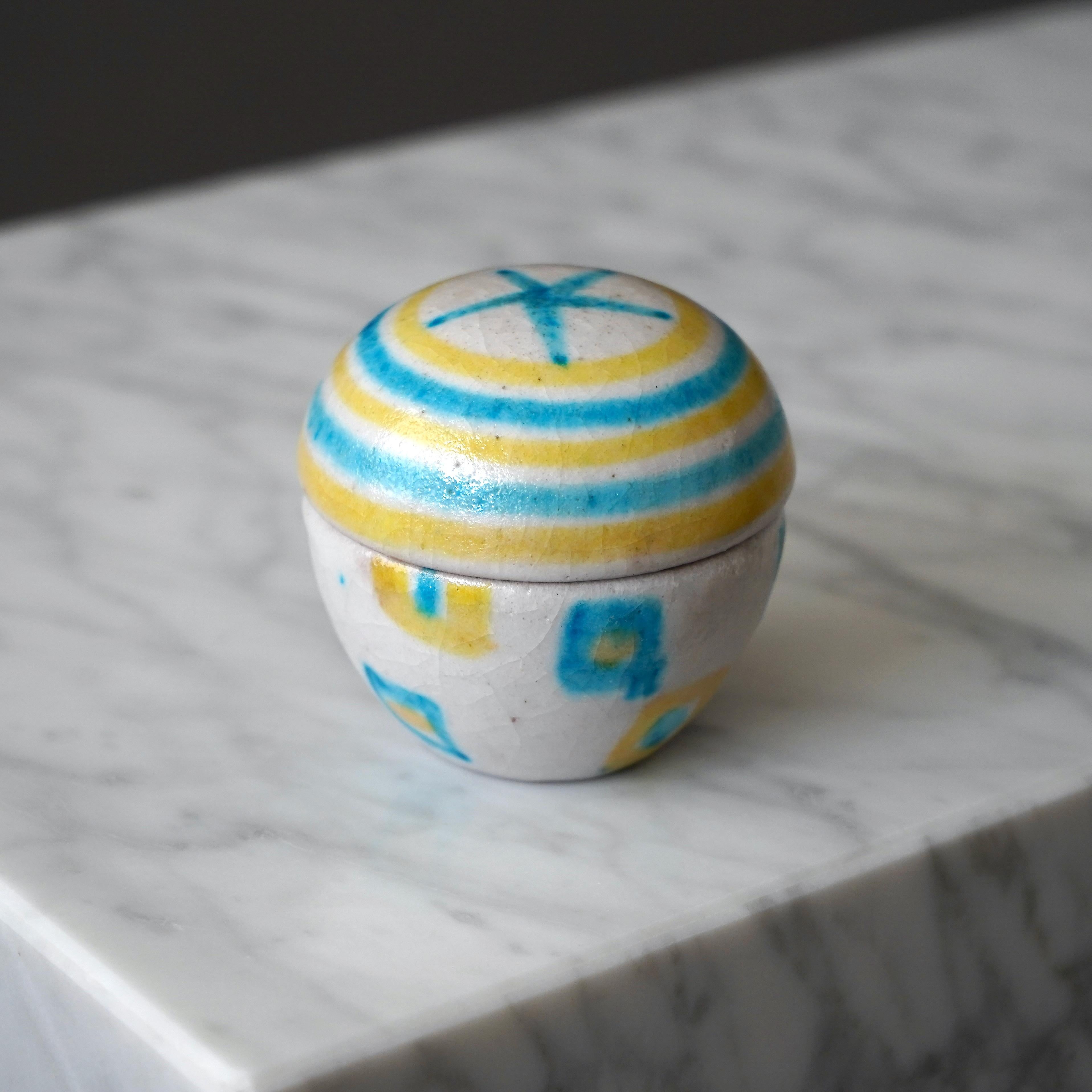 Unique Lidded Ceramic Boxes by Guido Gambone. Florence, Italy, 1950s For Sale 6
