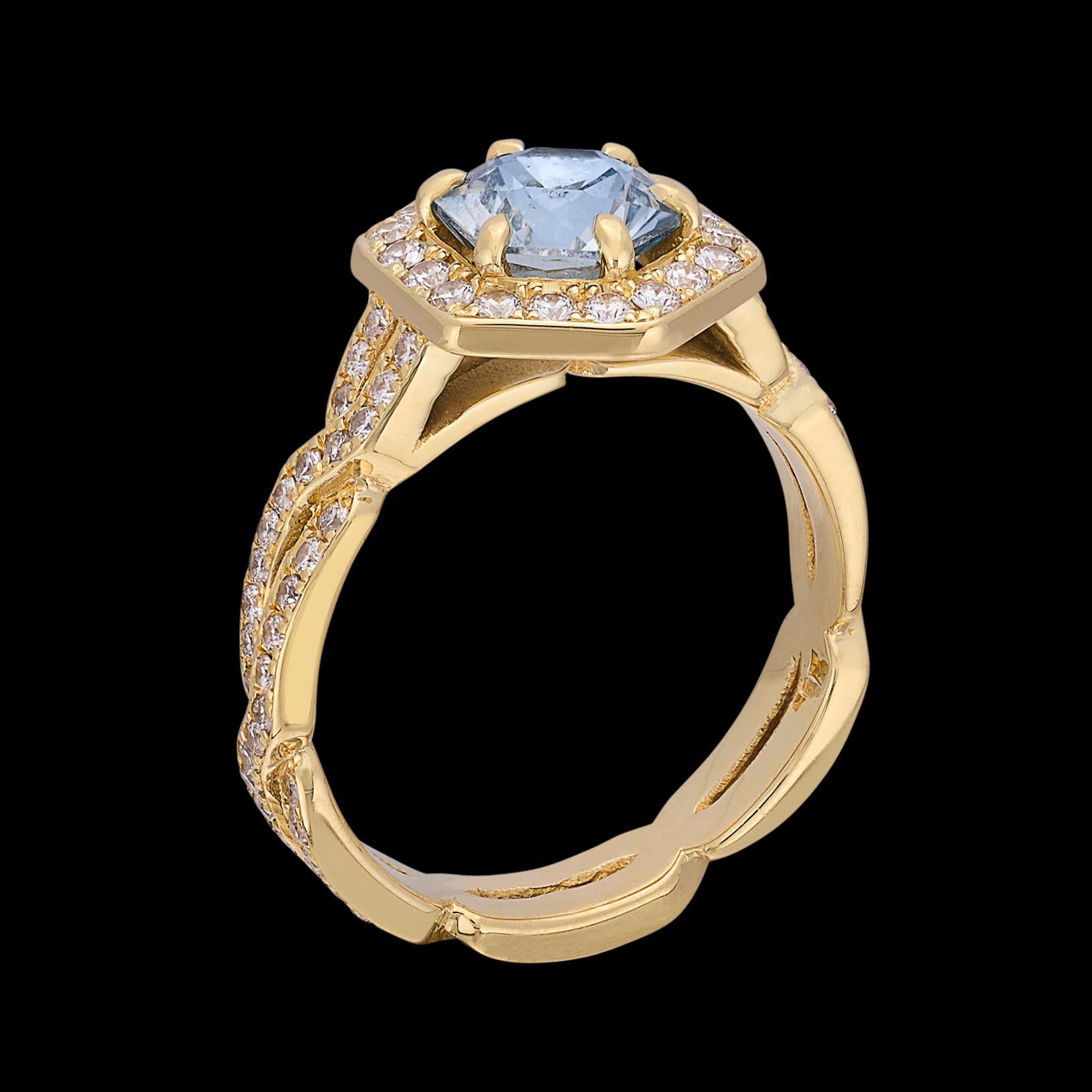 light blue diamond ring