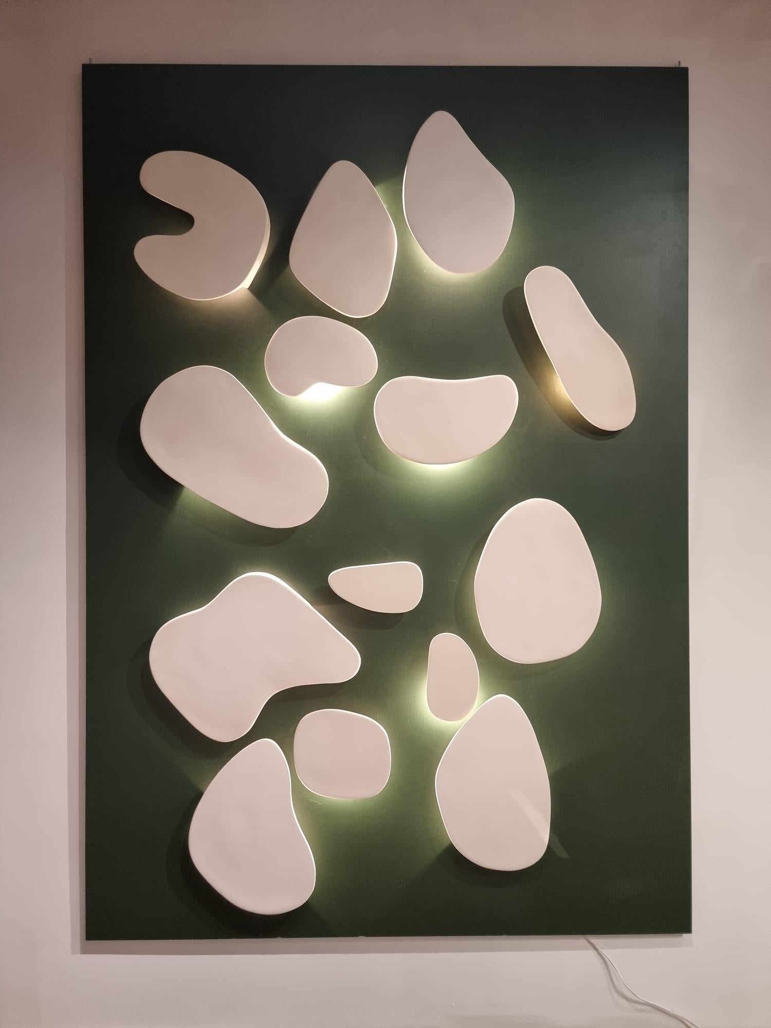 Ceramic Unique Light Wall by Elsa Foulon For Sale