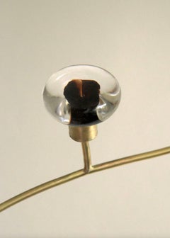 Unique Lilac Handblown Glass Sculpture, Stabile No. 42