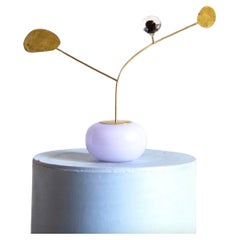 Unique Lilac Handblown Glass Sculpture, Stabile No. 42