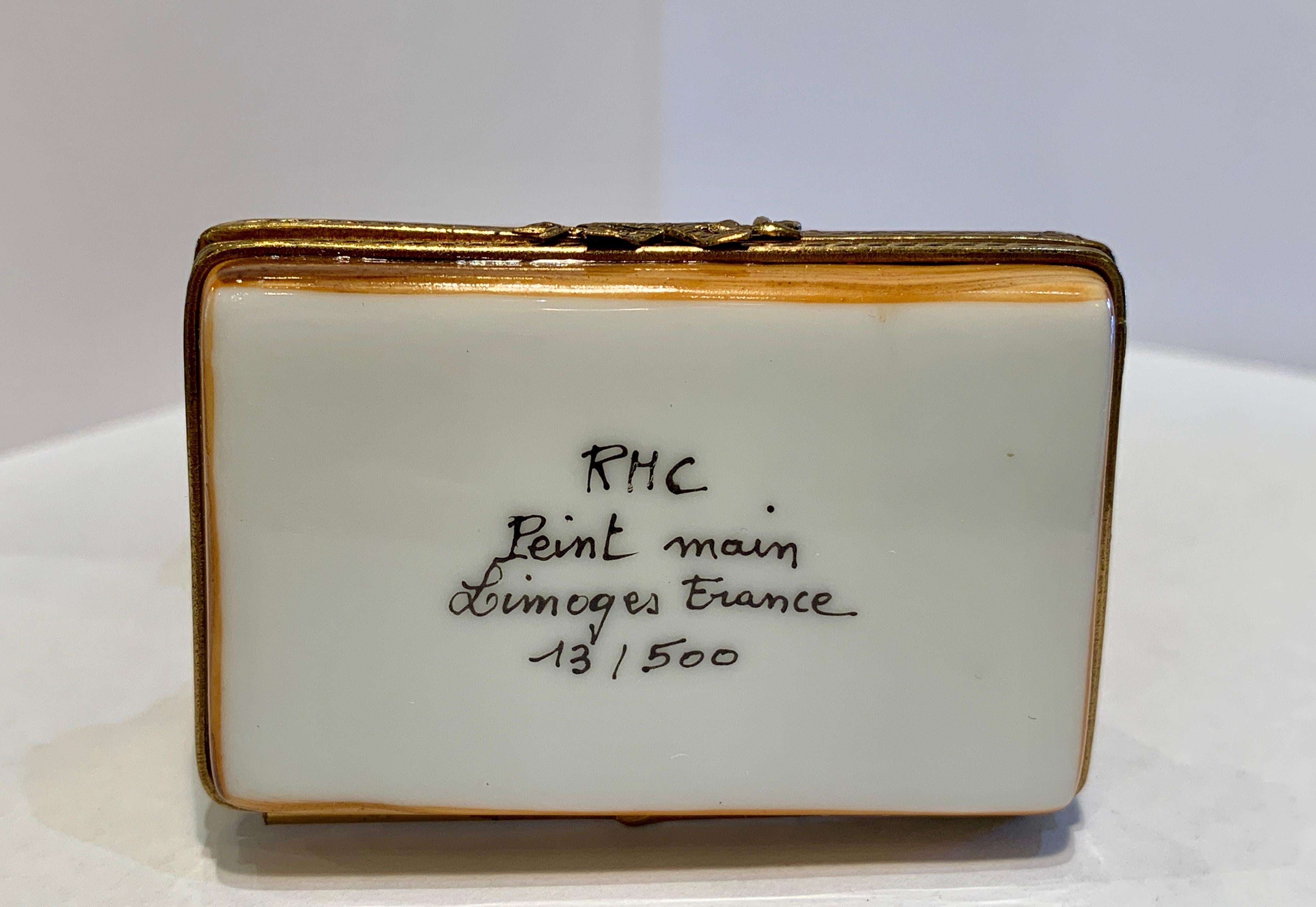 20th Century Unique Limoges “Claude Monet Nympheas, 1920” Porcelain Painting on Easel Box