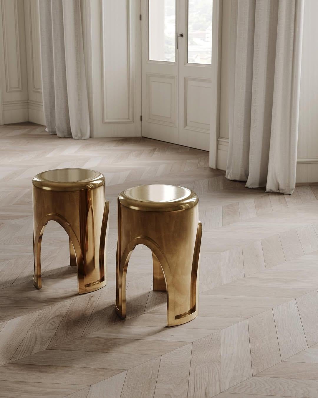Polished Unique Lingh Polish Bronze Side Table - Limited Edition by Megarisiotis For Sale