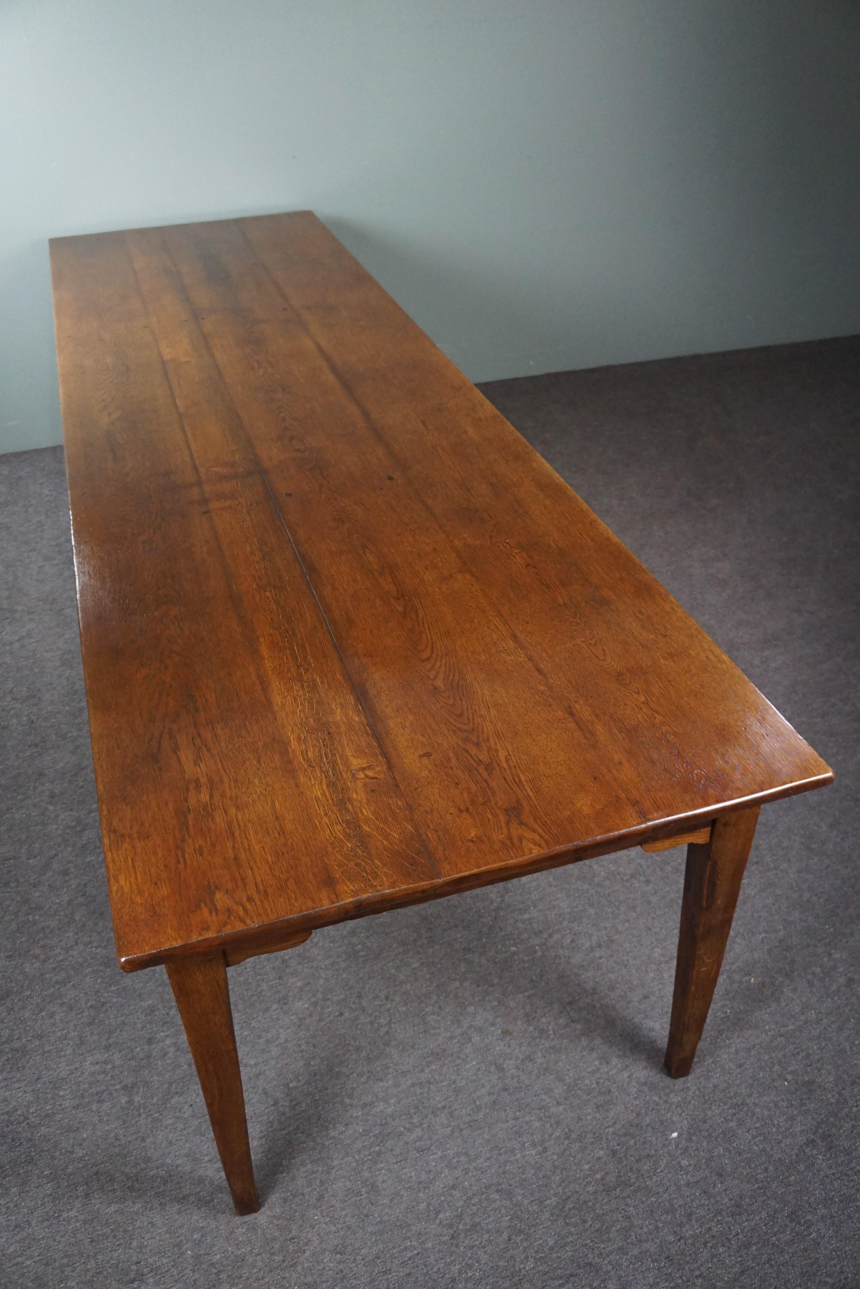 Unique long antique French oak early 19th-century dining table 4