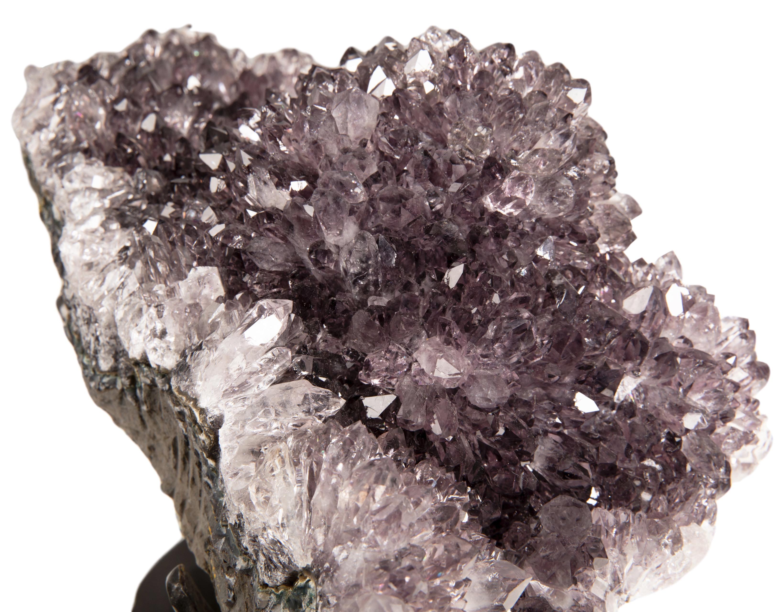 Uruguayan Long Pointed Amethyst and White Quartz Formation