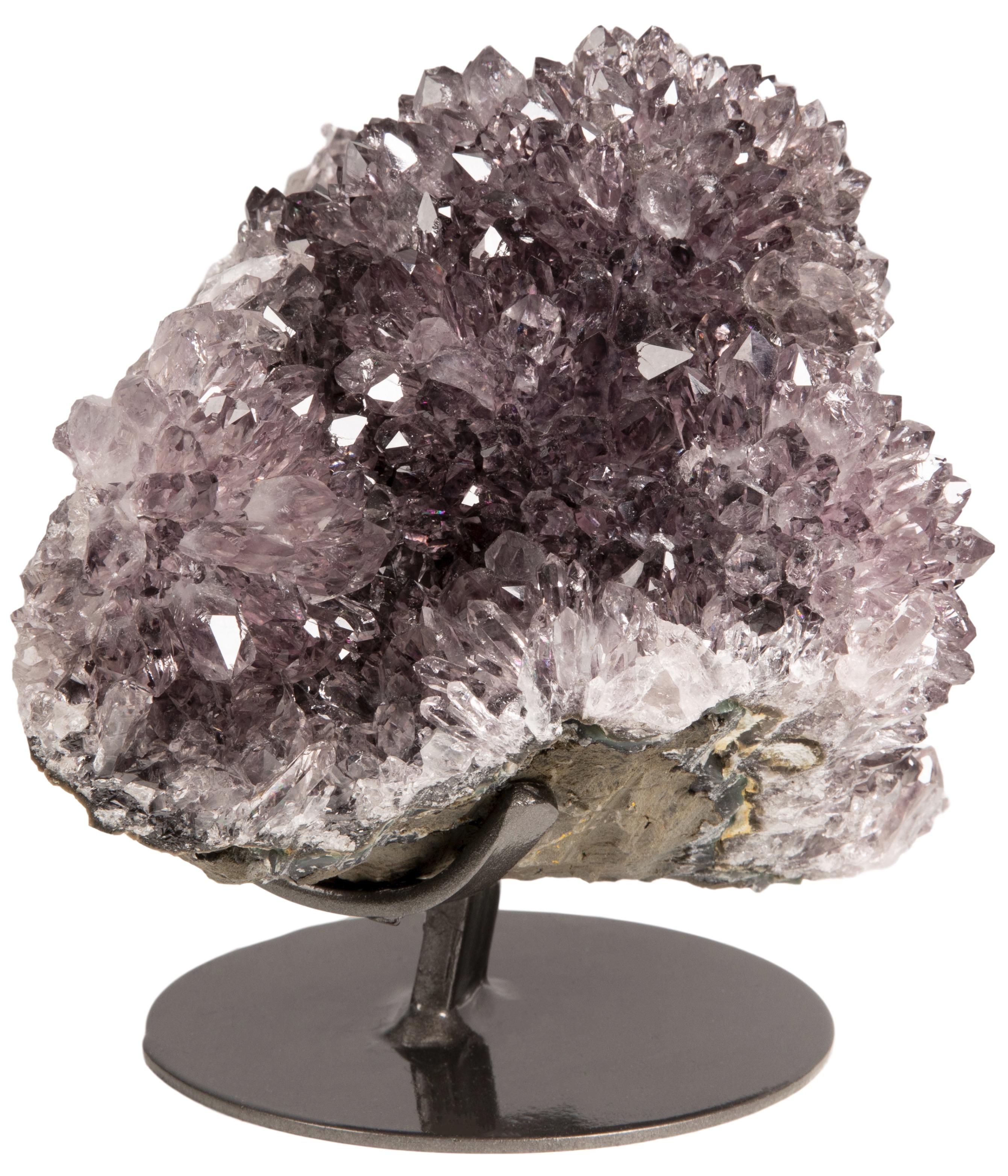 18th Century and Earlier Long Pointed Amethyst and White Quartz Formation