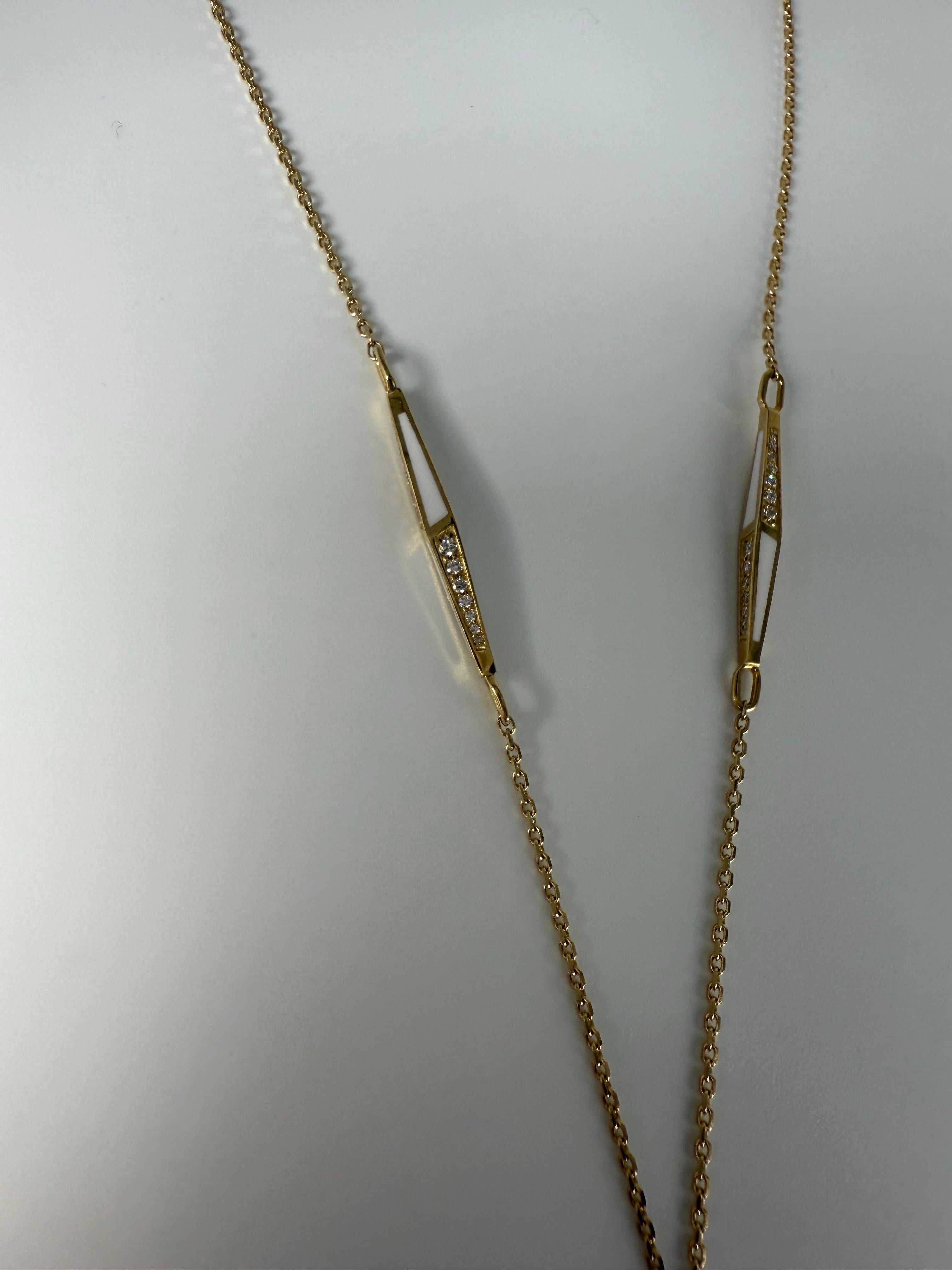 da uomo o donna Collana lunga con diamanti unica nel suo genere Collana in oro 18KT in vendita