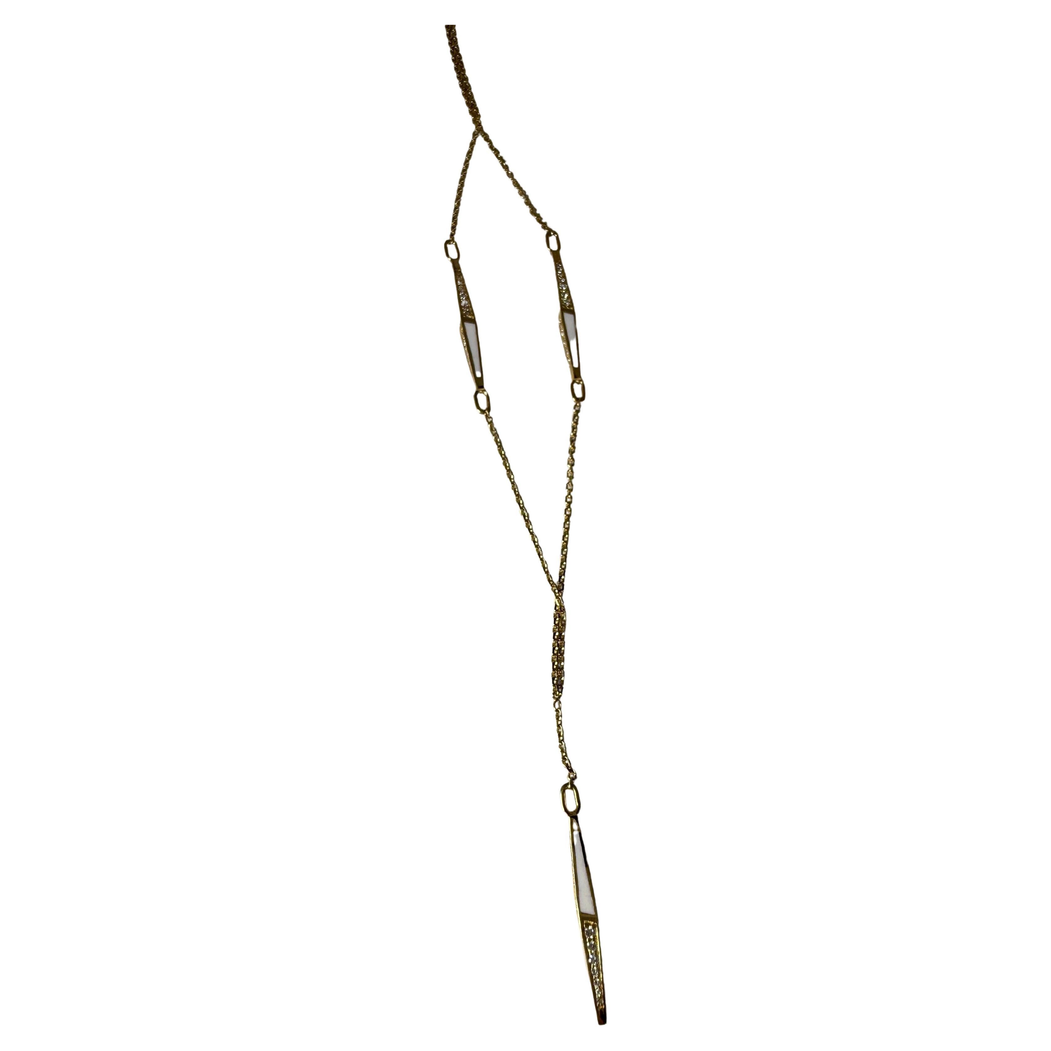 Einzigartige lange Diamant-Halskette aus 18KT Gold mit Diamanten