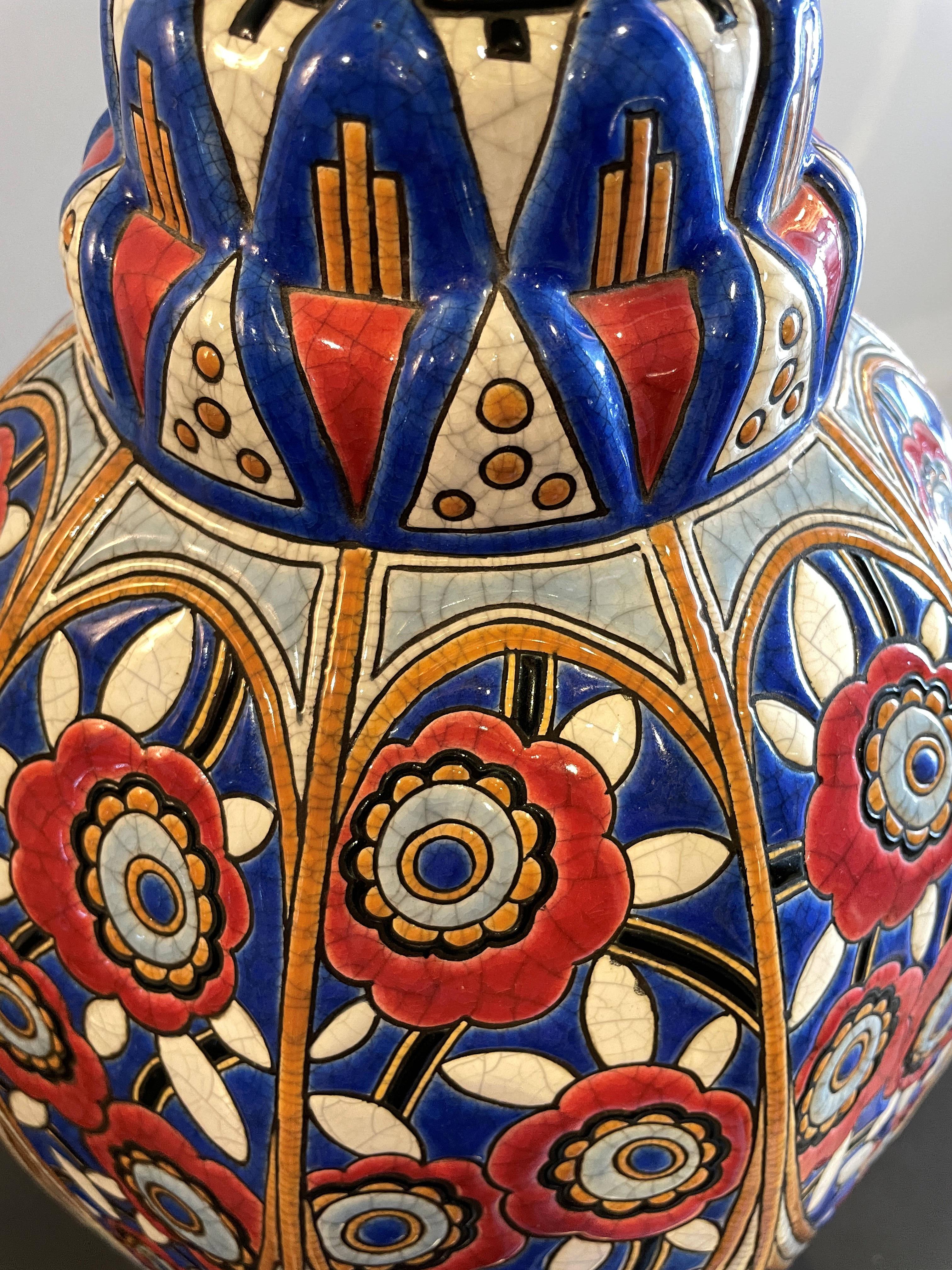 Eine einzigartige Longwy-Vase im französischen Art-déco-Stil von Maurice Paul Chevalier, 15. Juni 1928 2