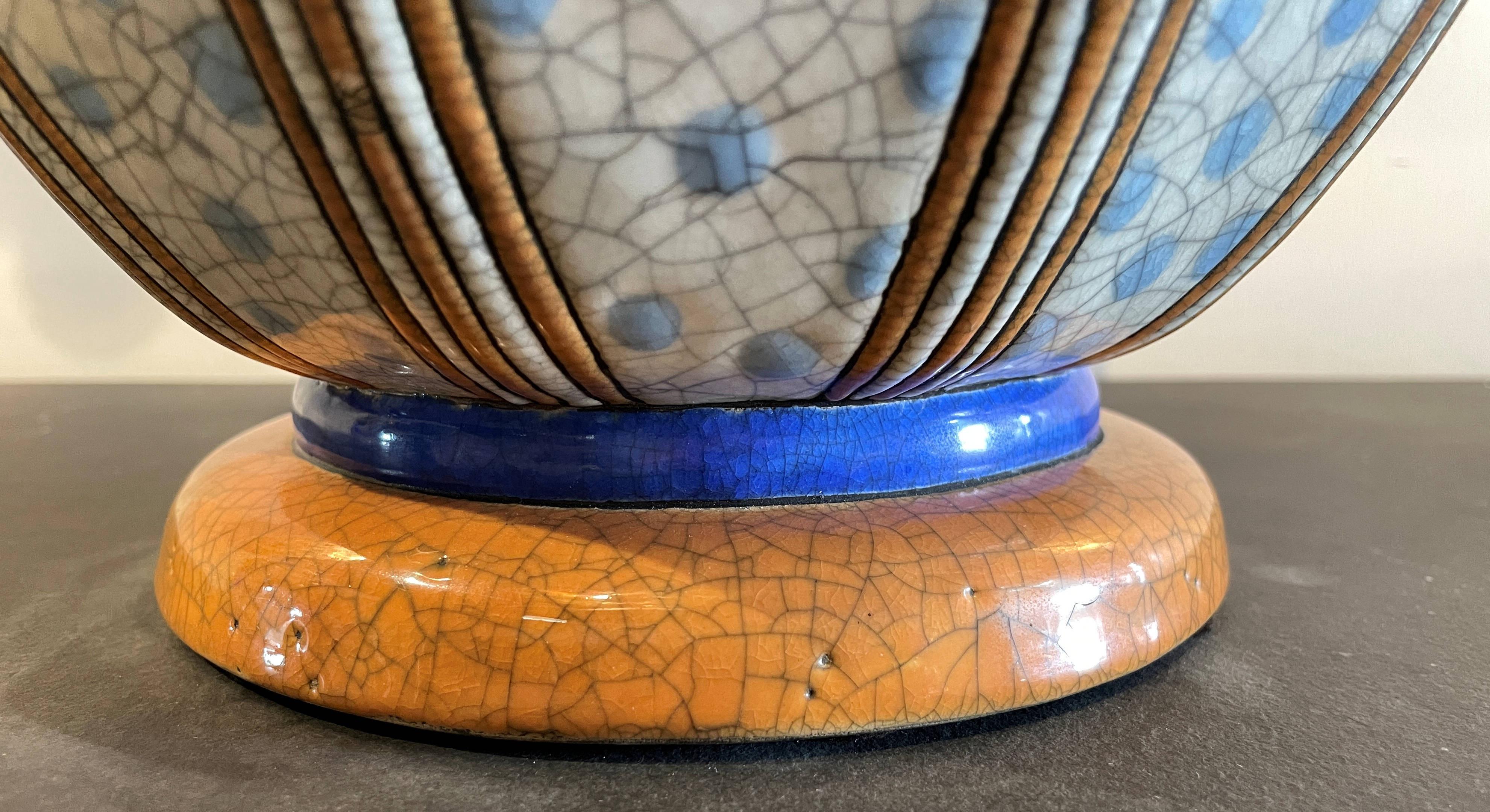 20th Century Unique Longwy French Art Deco Vase by Maurice Paul Chevalier June 15, 1928