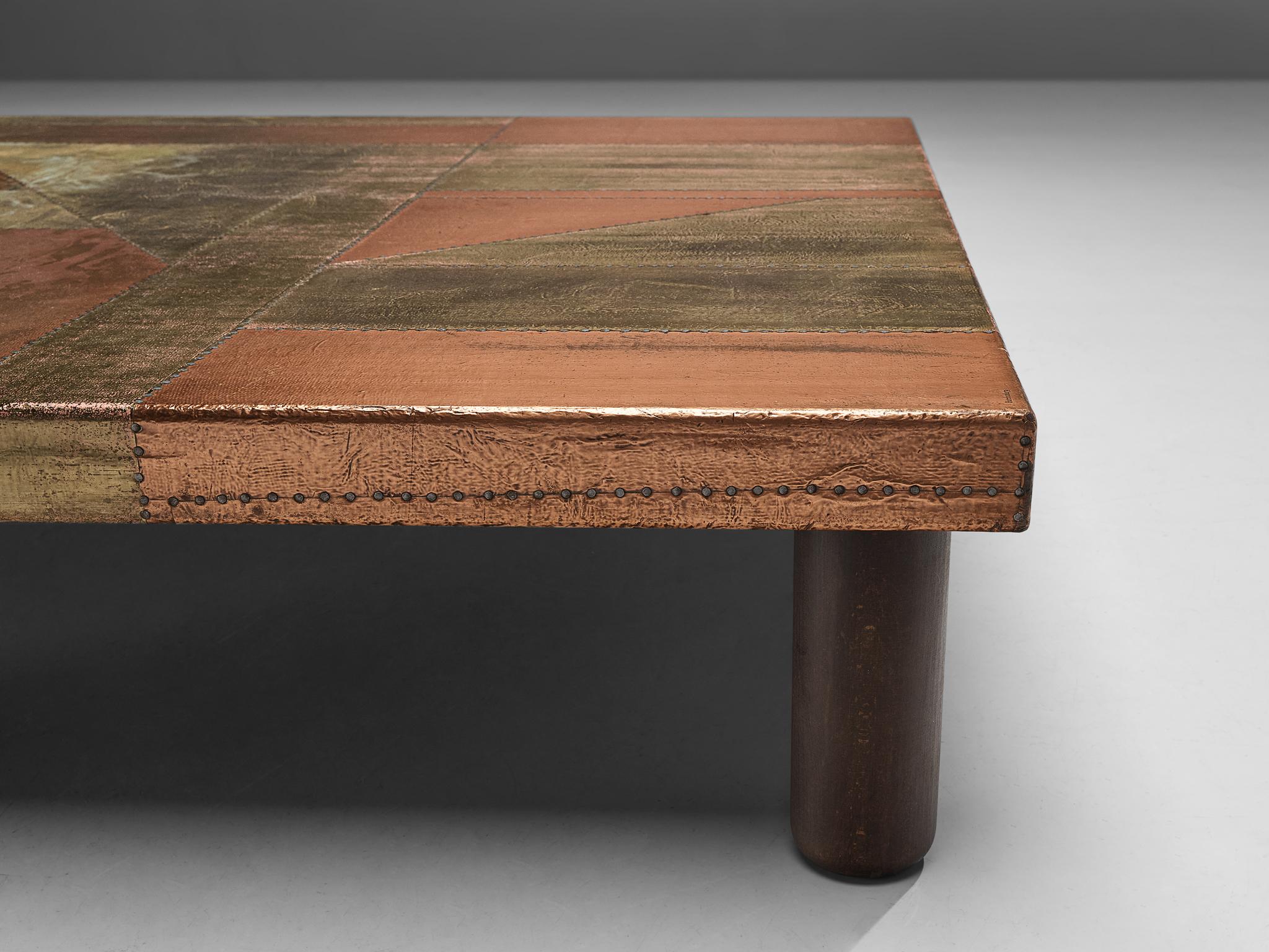 Mid-Century Modern Table basse unique Lorenzo Burchiellaro en cuivre  en vente