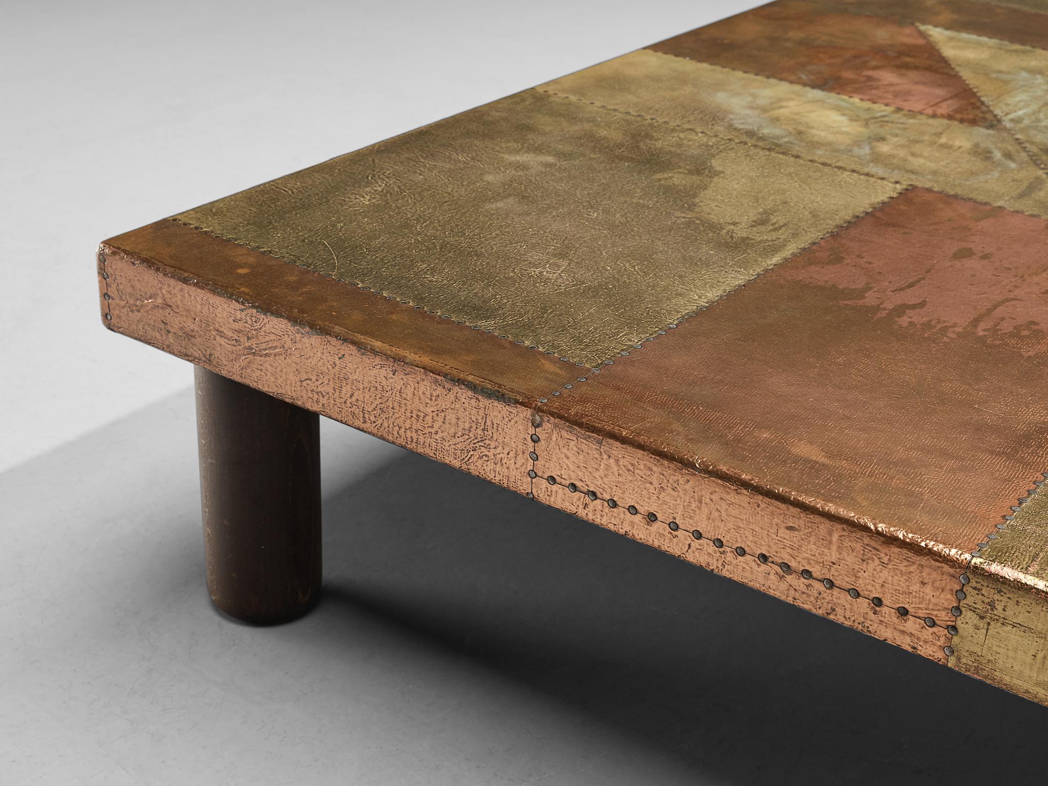 Milieu du XXe siècle Table basse unique Lorenzo Burchiellaro en cuivre  en vente