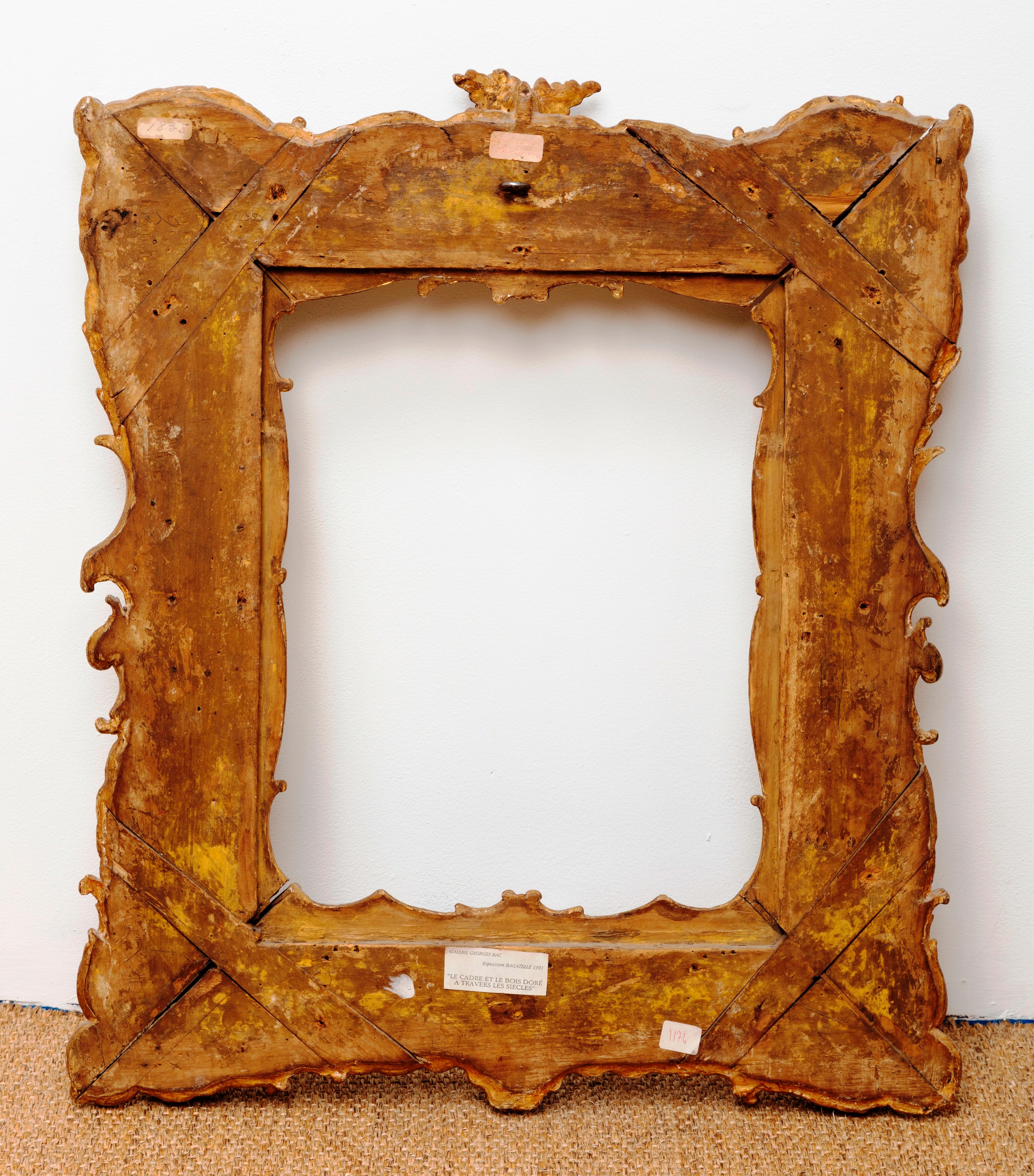 Unique Louis XV Period French Rococo Extraordinary Carved Giltwood Frame/Mirror For Sale 5