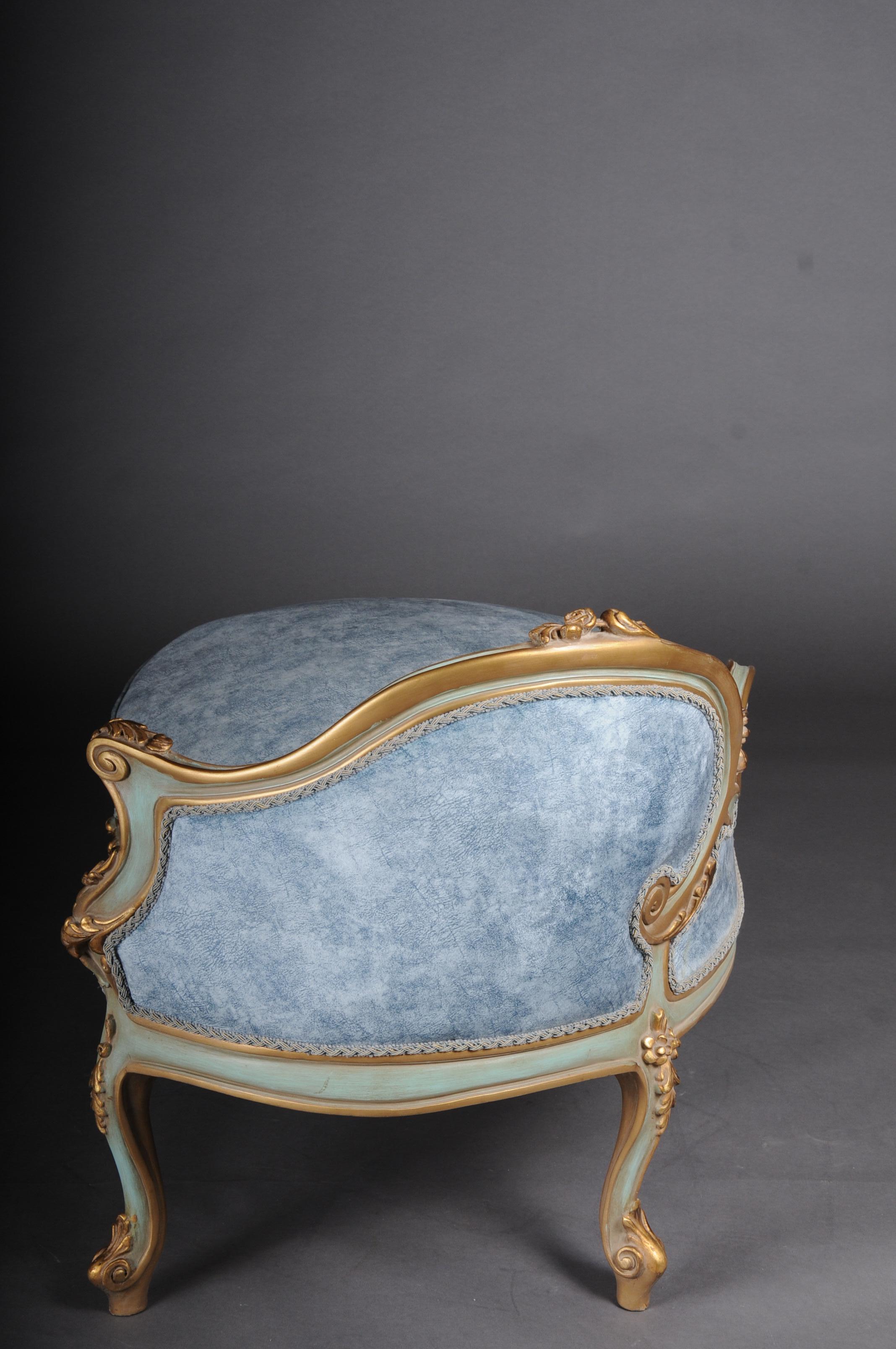 Einzigartiger Sessel, Chaiselongue, Recamiere im Louis XV.-Stil im Angebot 5