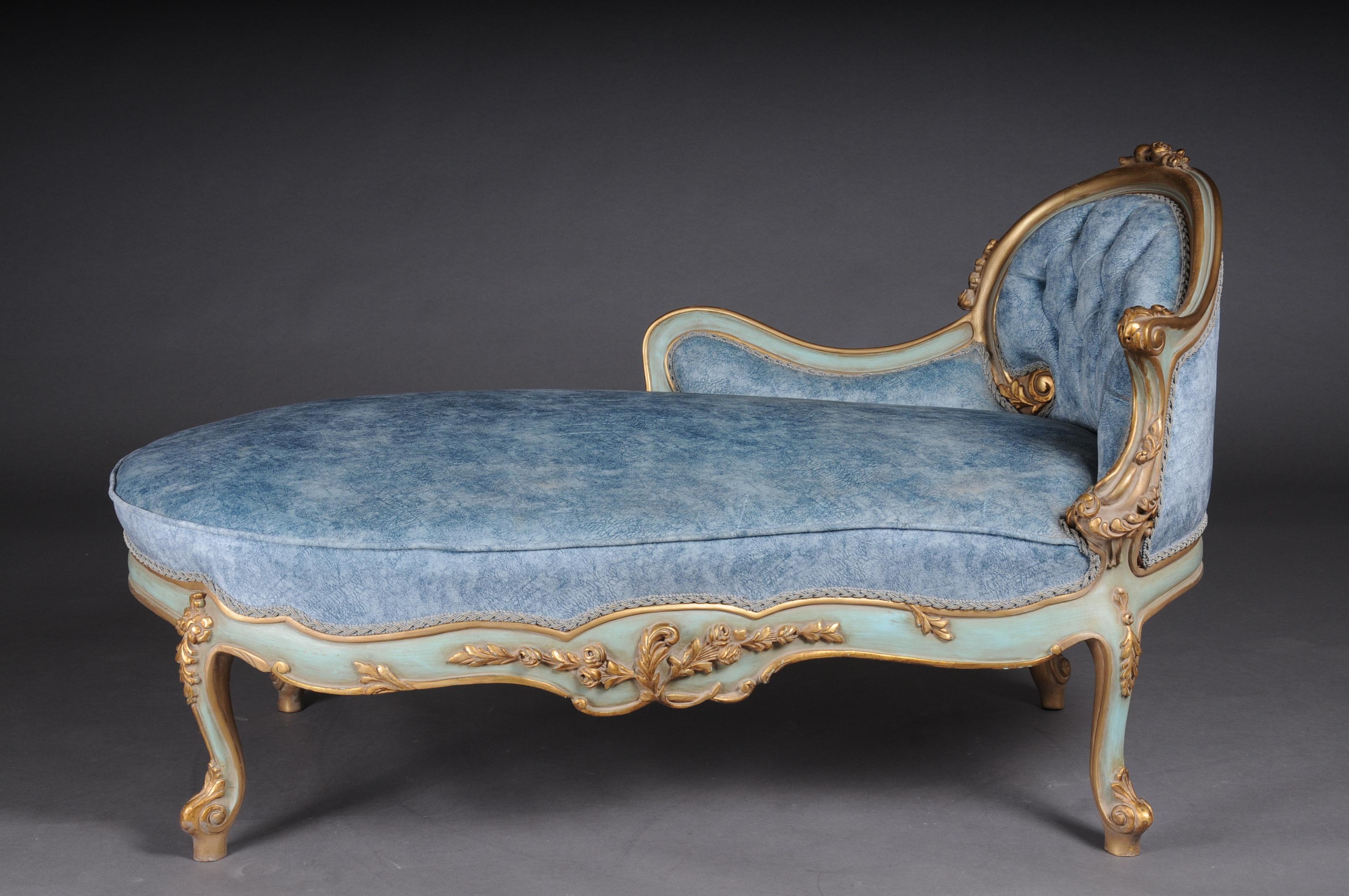 Unique Lounger, Chaise Longue, Recamiere in Louis XV Style In Good Condition For Sale In Berlin, DE