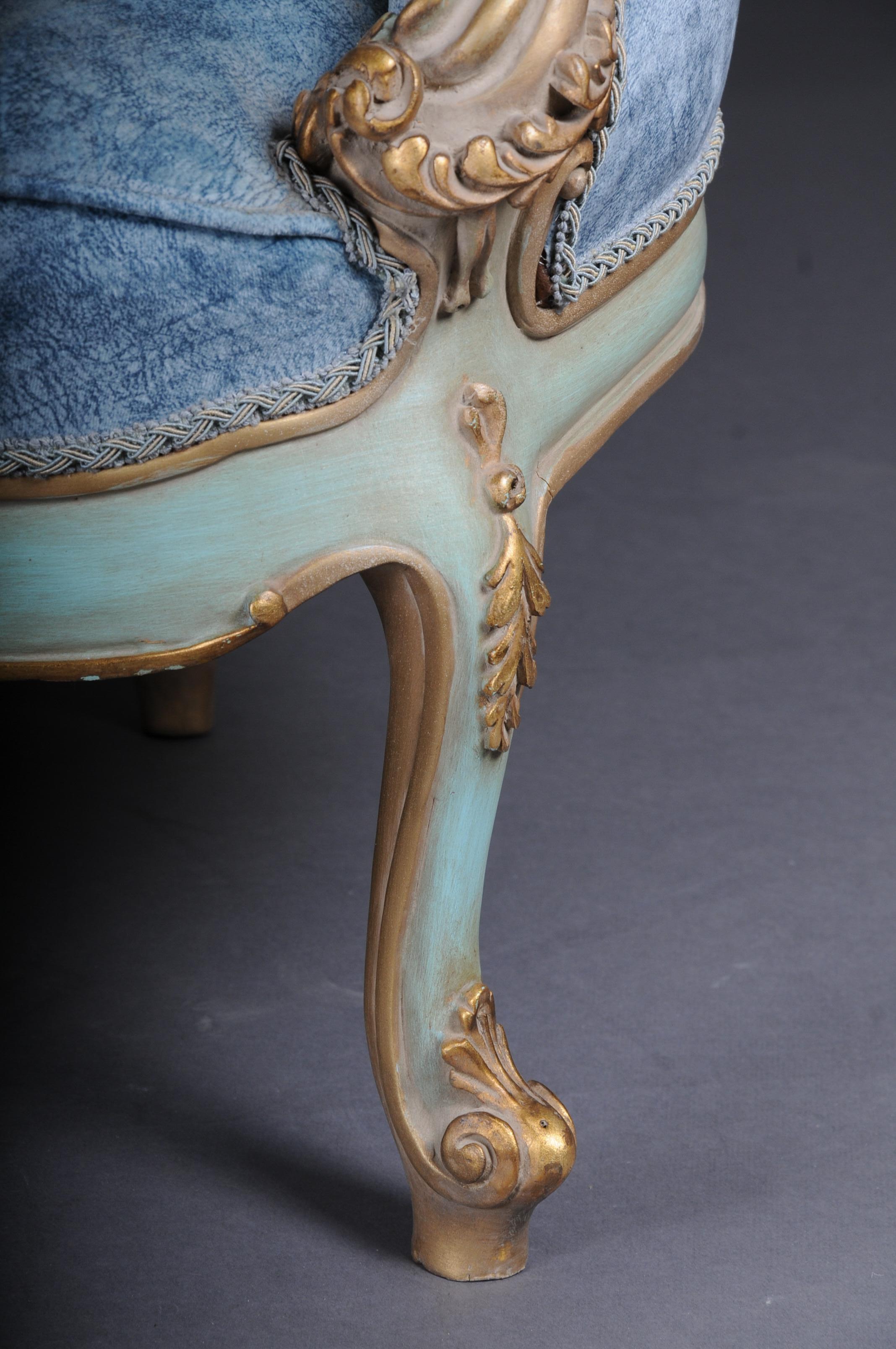 Einzigartiger Sessel, Chaiselongue, Recamiere im Louis XV.-Stil im Angebot 2