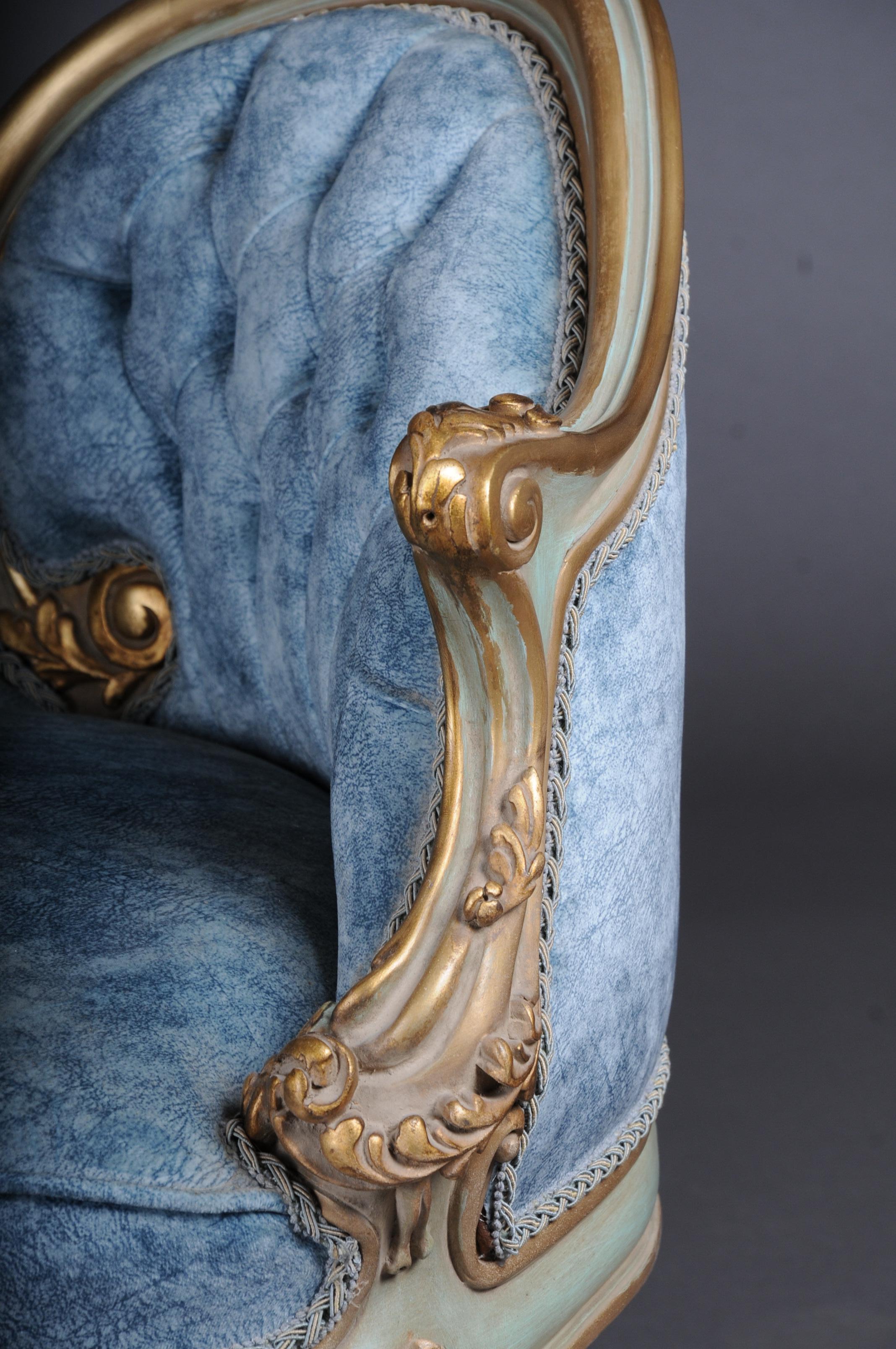 Einzigartiger Sessel, Chaiselongue, Recamiere im Louis XV.-Stil im Angebot 3