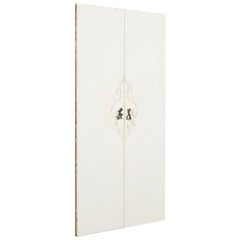 Unique Lucio Fontana Pair of Painted White Doors for Borsani, Bronze Handles