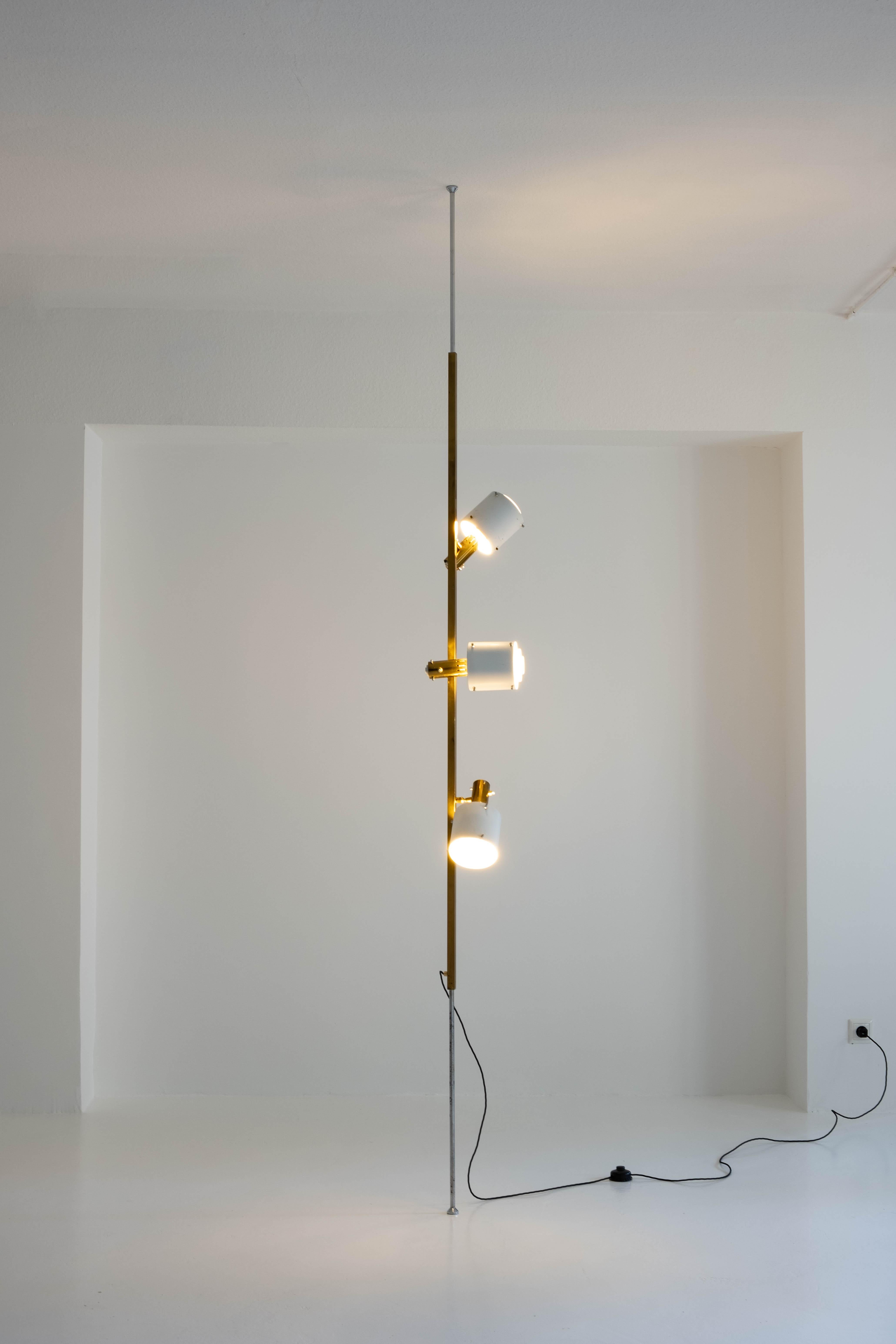 Italian Unique Luminaire/ Light / Floor Lamp Clamped Between the Ceiling and Floor