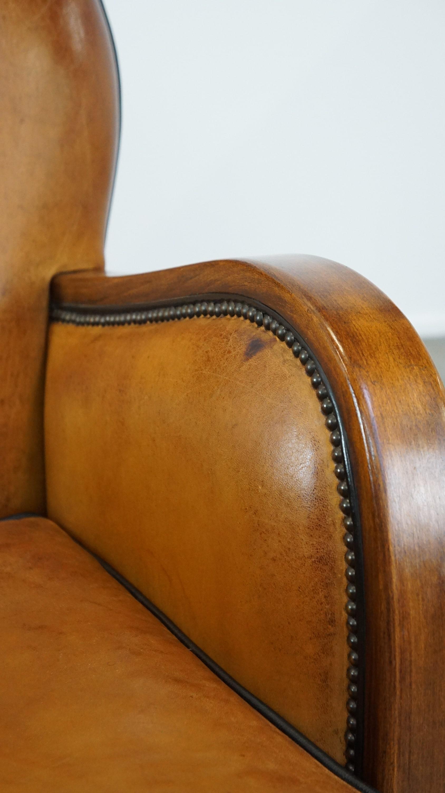 Unique, luxurious sheepskin armchair combined with wood For Sale 4