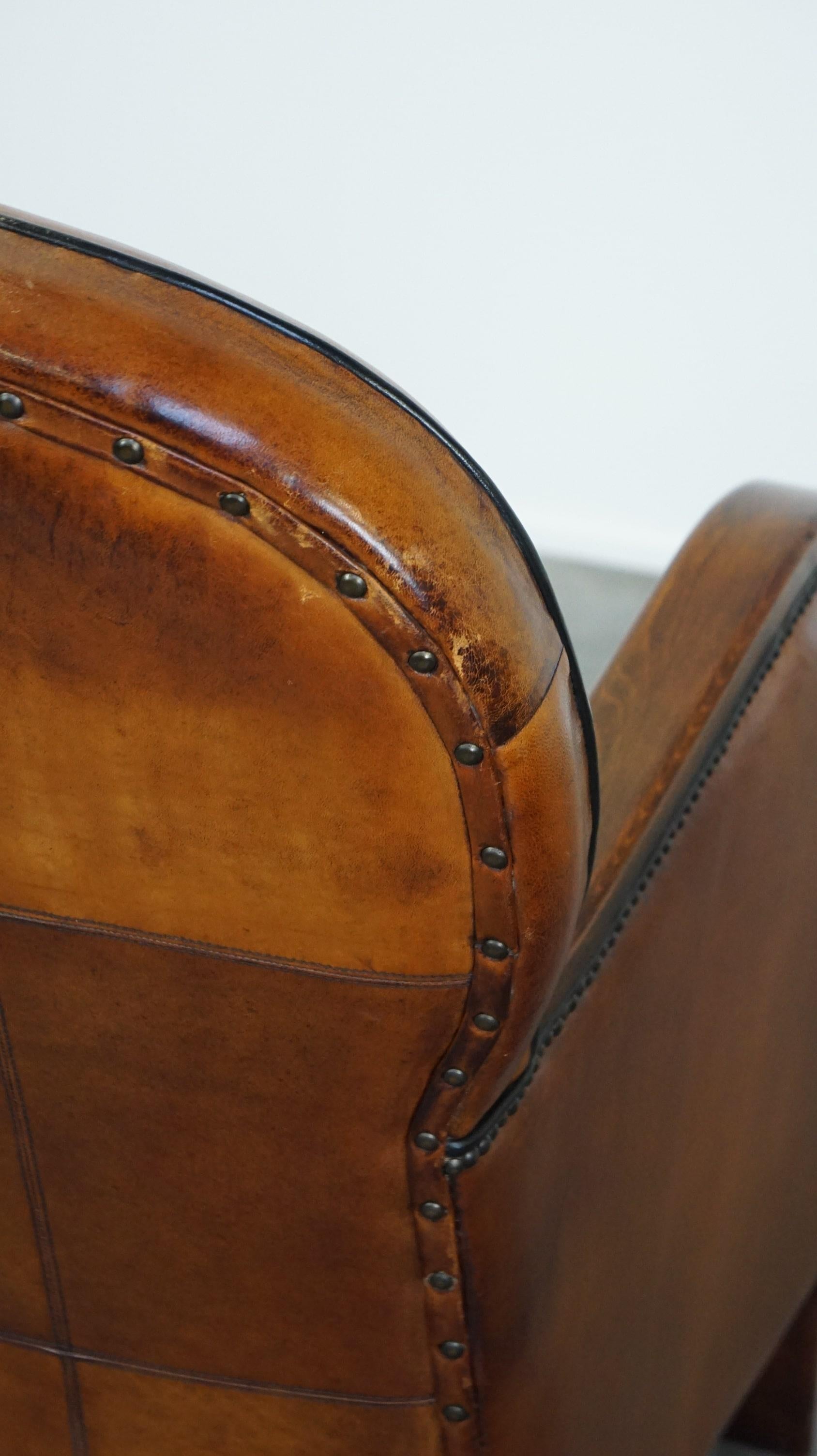 Unique, luxurious sheepskin armchair combined with wood For Sale 5