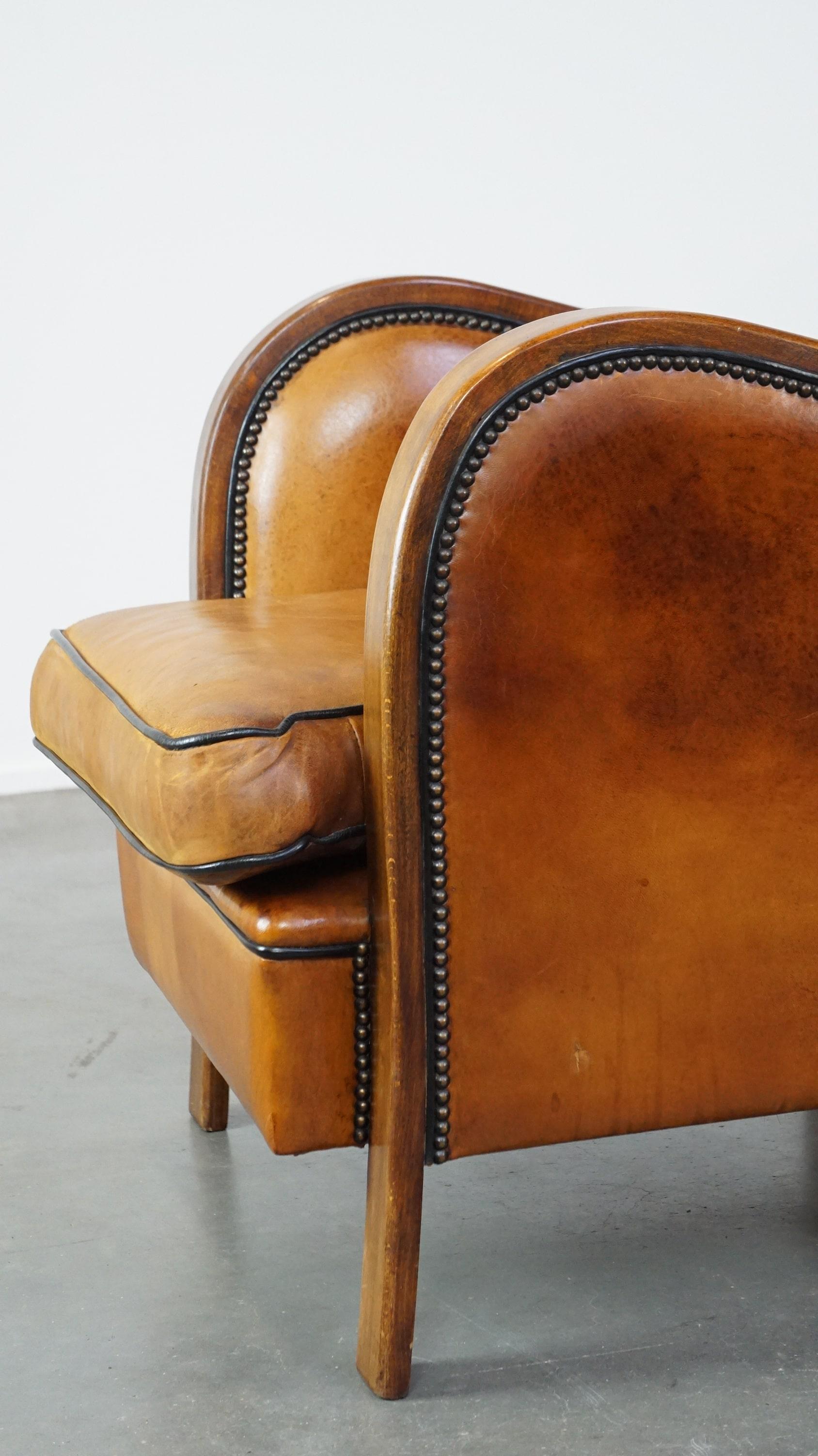 Unique, luxurious sheepskin armchair combined with wood For Sale 6