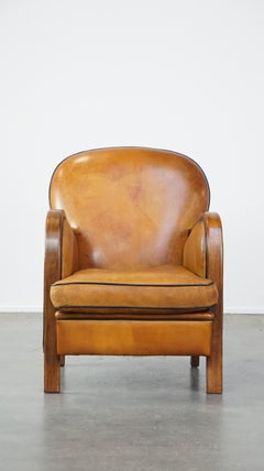Unique, luxurious sheepskin armchair combined with wood
