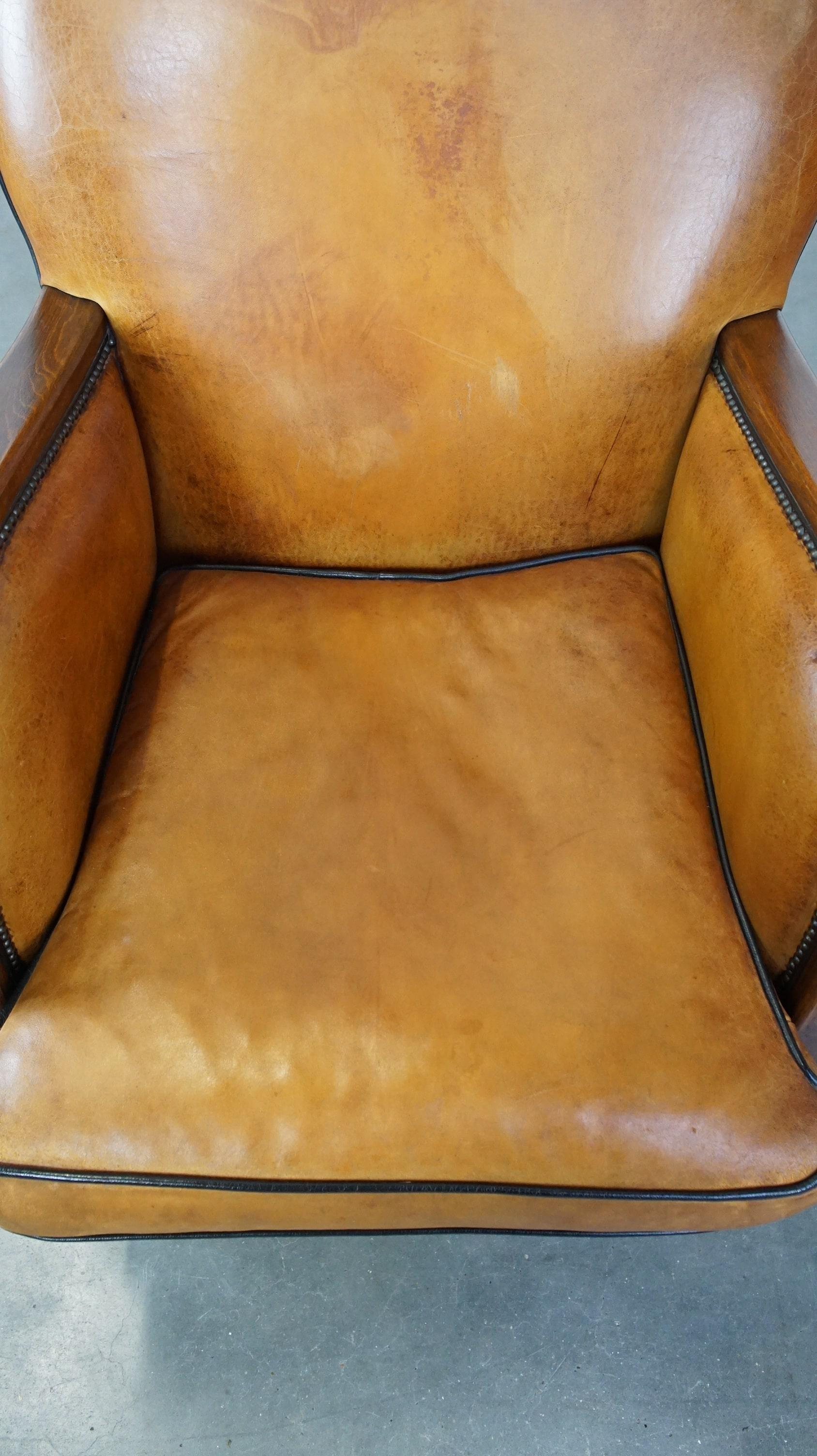 Contemporary Unique, luxurious sheepskin armchair combined with wood For Sale