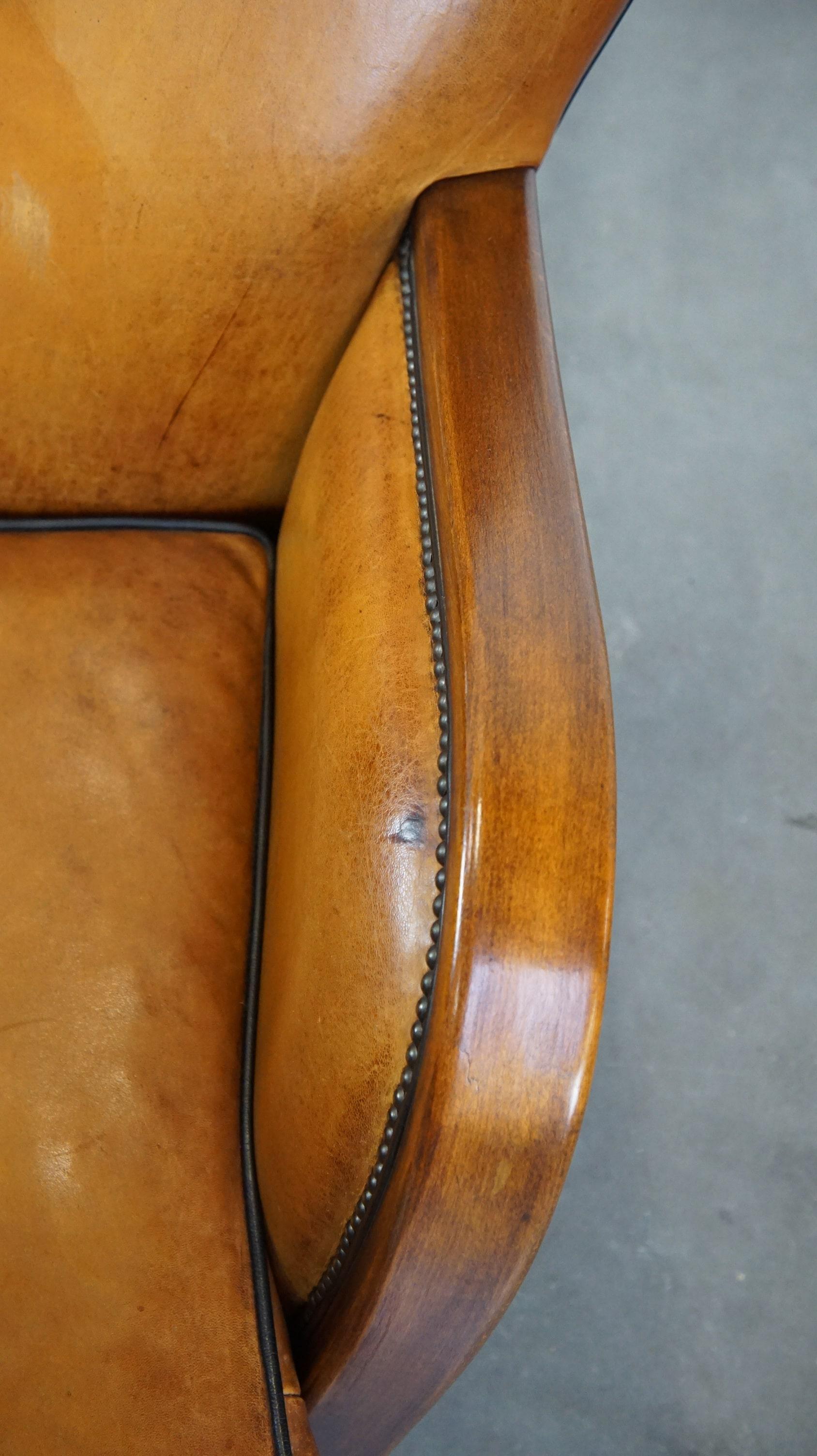 Unique, luxurious sheepskin armchair combined with wood For Sale 1