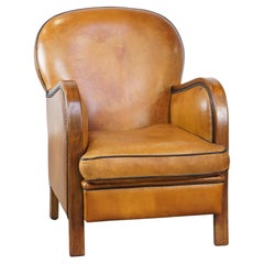 Unique, luxurious sheepskin armchair combined with wood