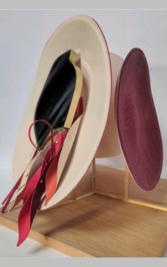 Scultura da tavolo di lusso in pelle e ottone, Francia