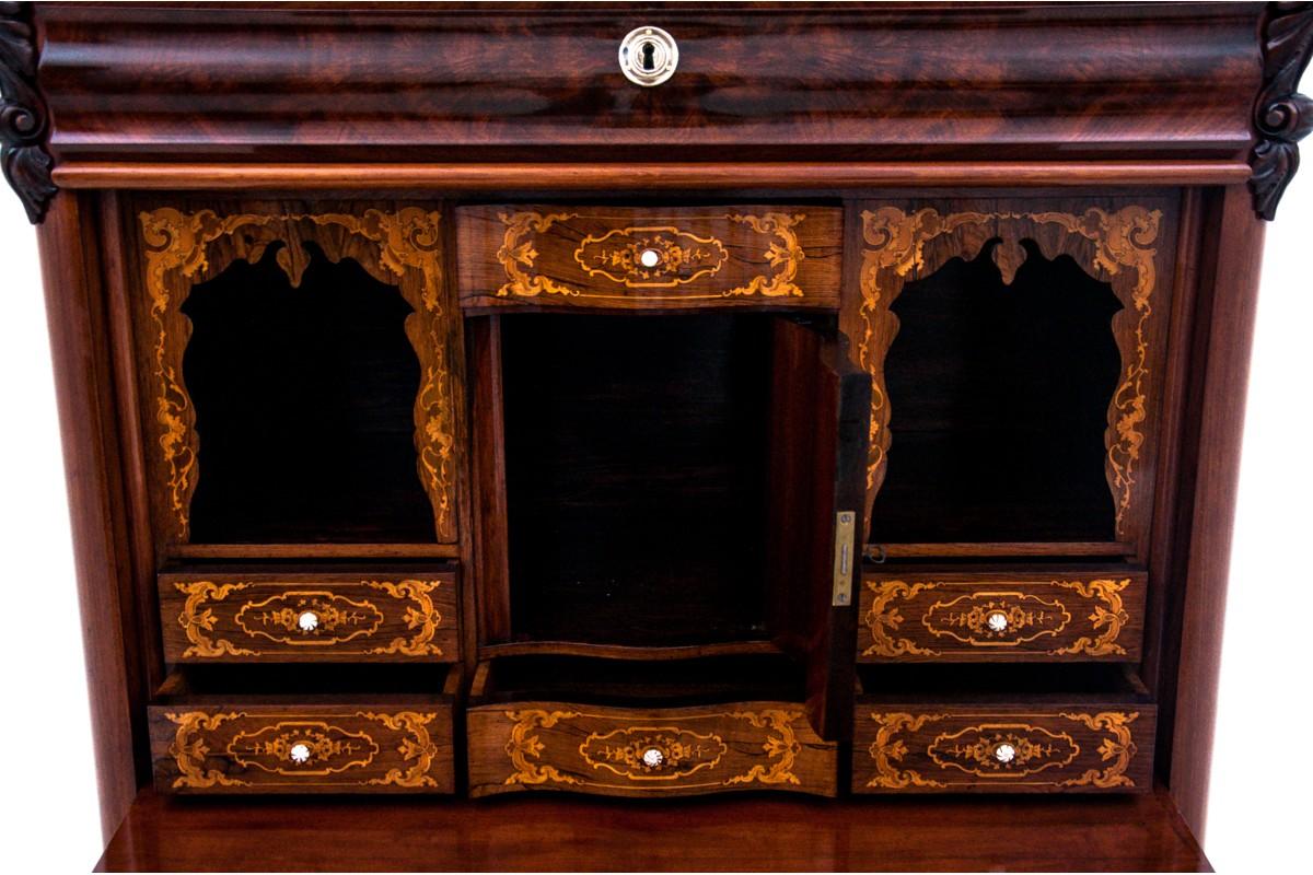 Unique Mahogany Antique Secretary Desk, Northern Europe, circa 1860 For Sale 4