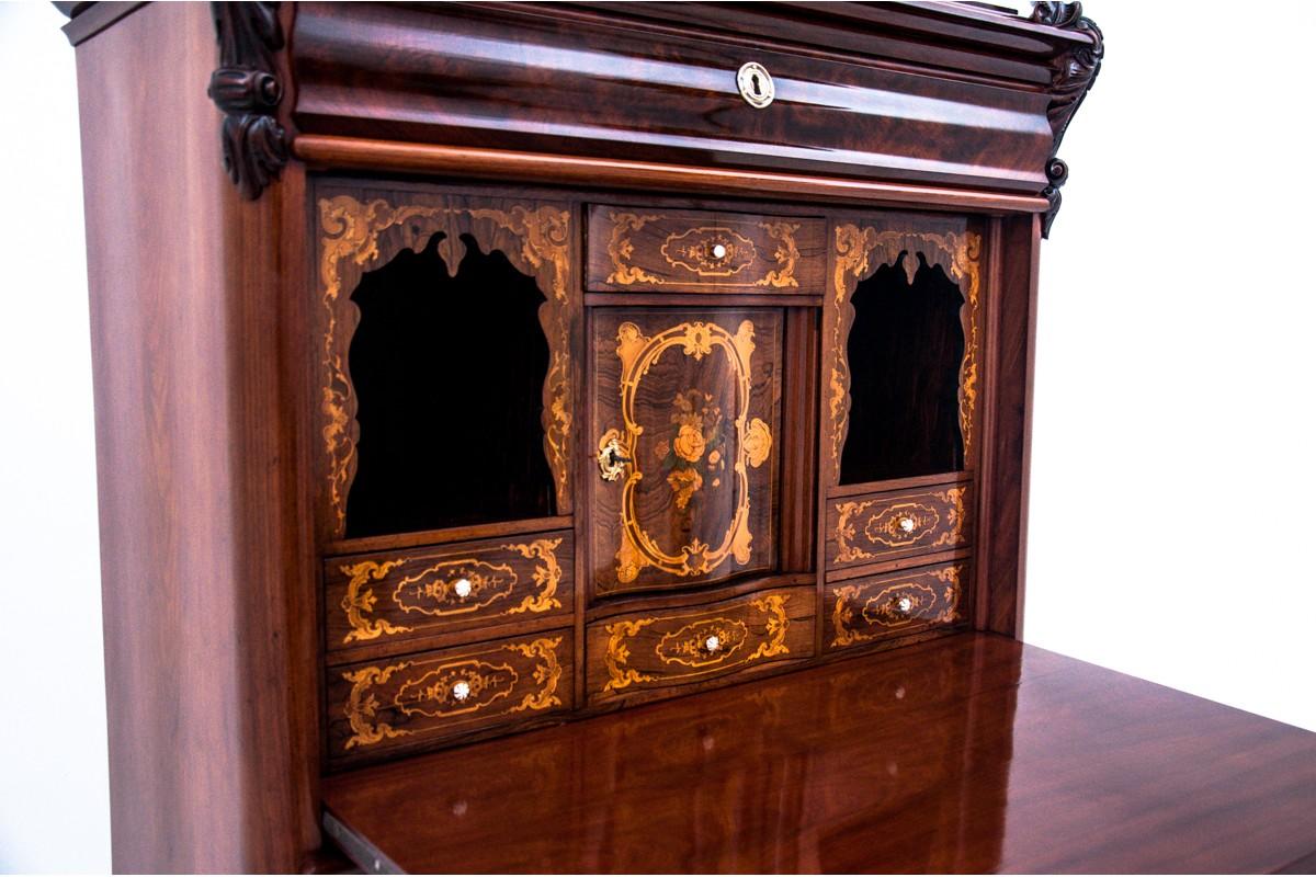 Unique Mahogany Antique Secretary Desk, Northern Europe, circa 1860 For Sale 7