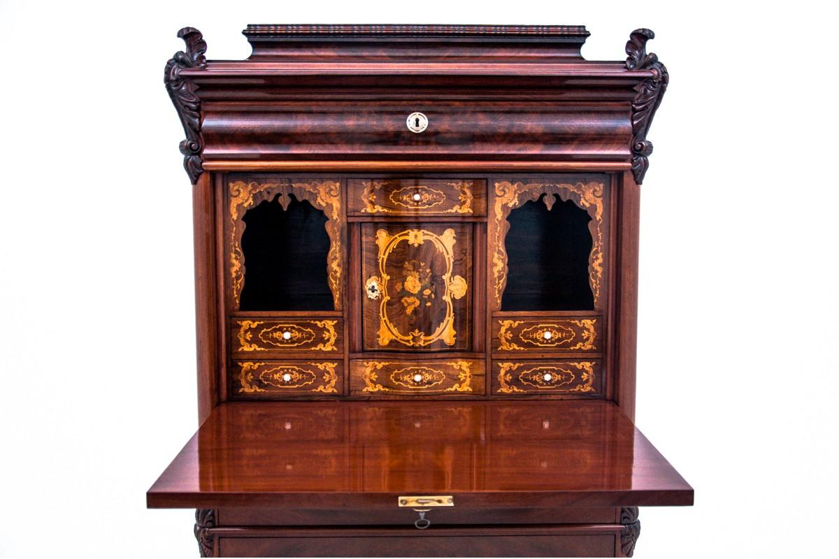 Unique Mahogany Antique Secretary Desk, Northern Europe, circa 1860 For Sale 8