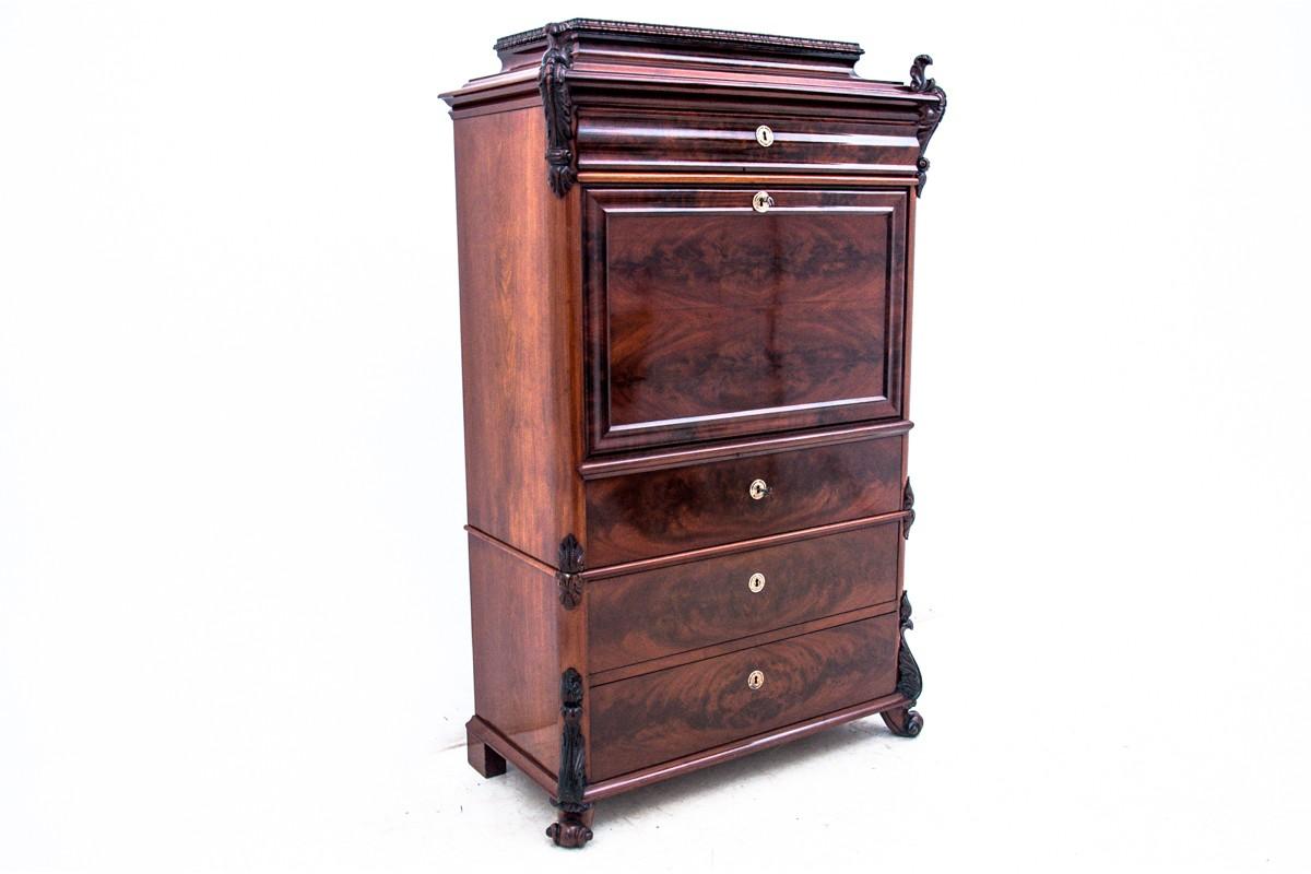 Mid-19th Century Unique Mahogany Antique Secretary Desk, Northern Europe, circa 1860 For Sale