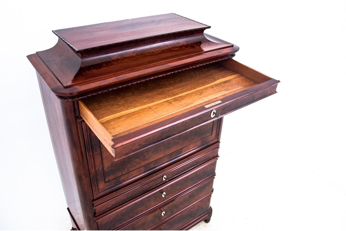 Unique Mahogany Antique Secretary Desk, Sweden, circa 1880 For Sale 2