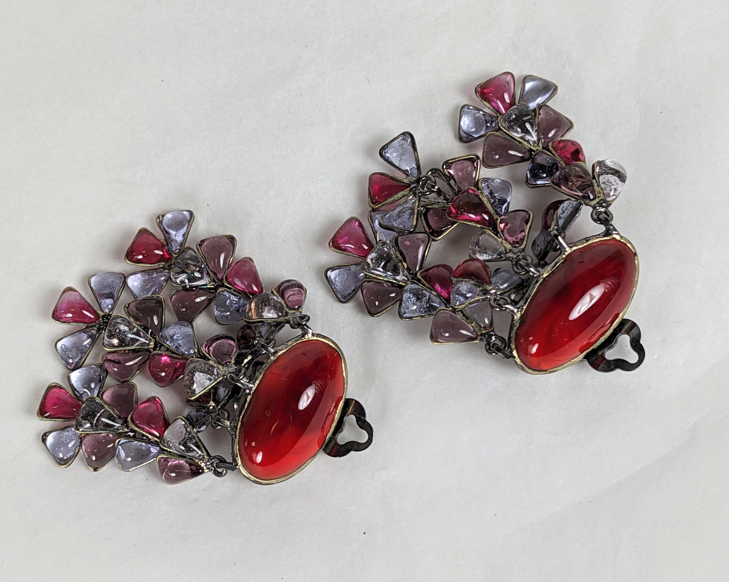 da uomo o donna Orecchini a goccia in vetro colato unici della Maison Gripoix in vendita