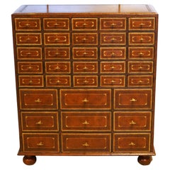 Unique Maitland Smith Tooled Leather 34 Drawer Chest of Drawers
