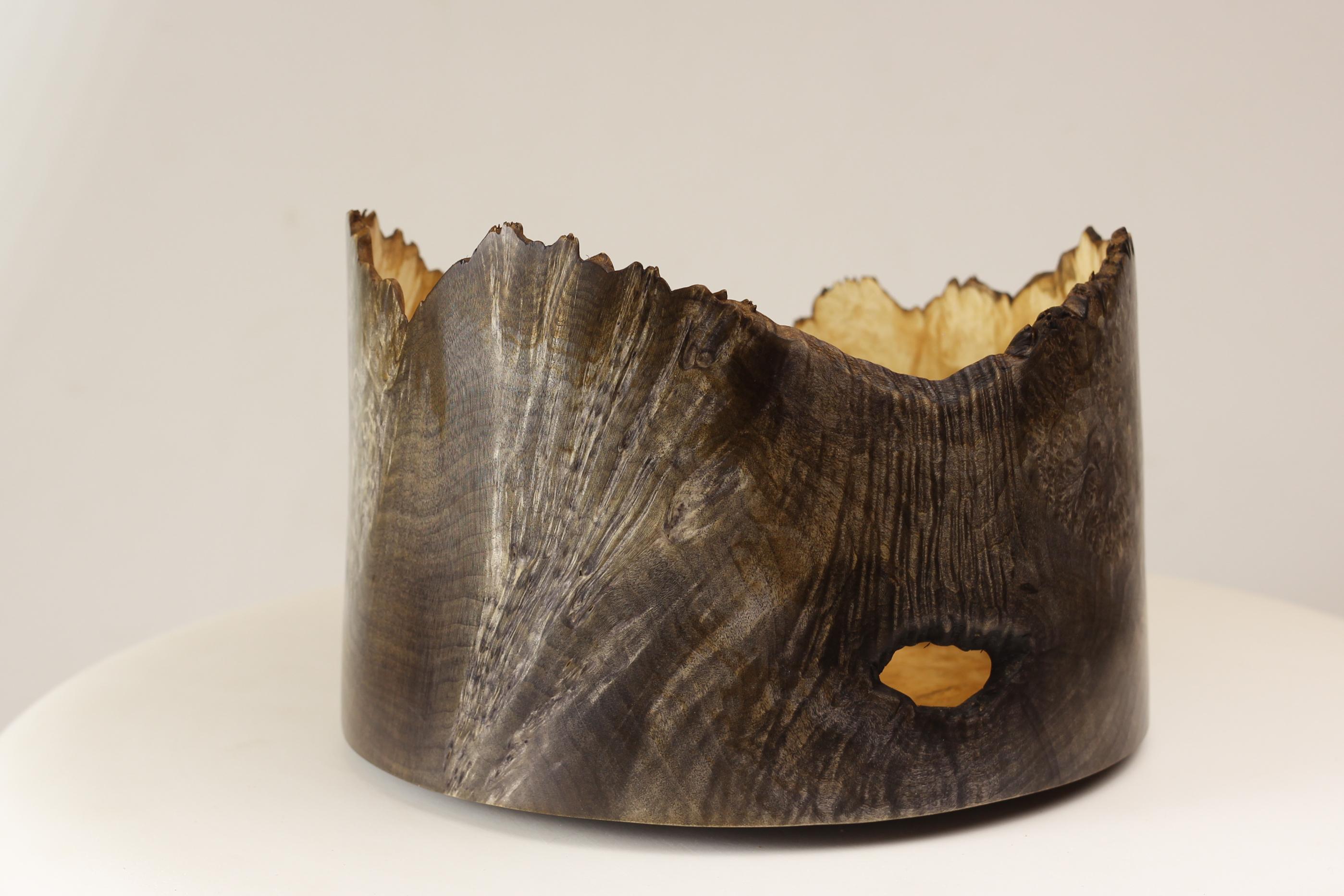 Contemporary Unique Maple Burl Vessel by Vlad Droz