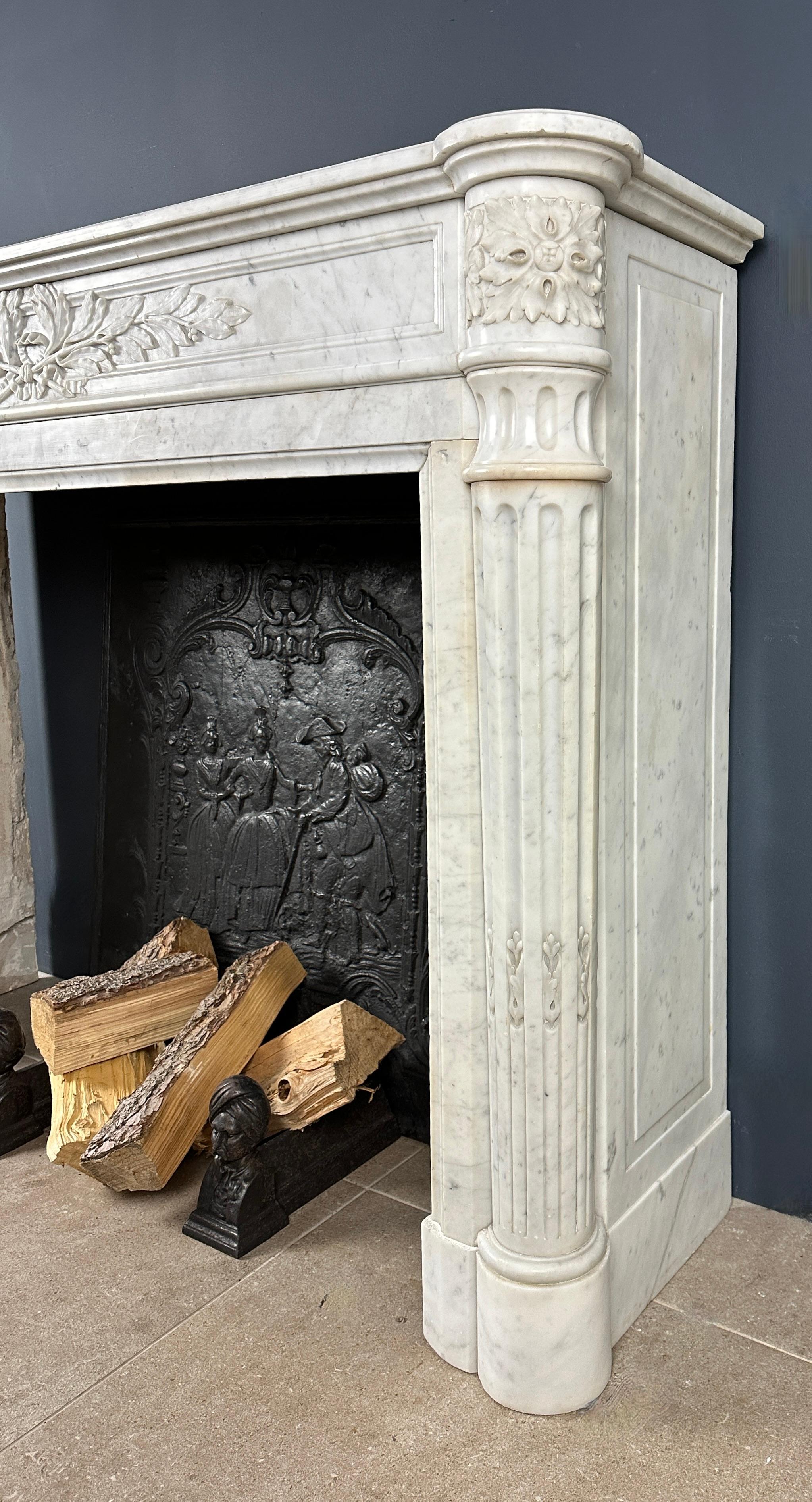 Unique Marble French Louis XVI Fireplace from the Opéra Garnier Paris For Sale 1