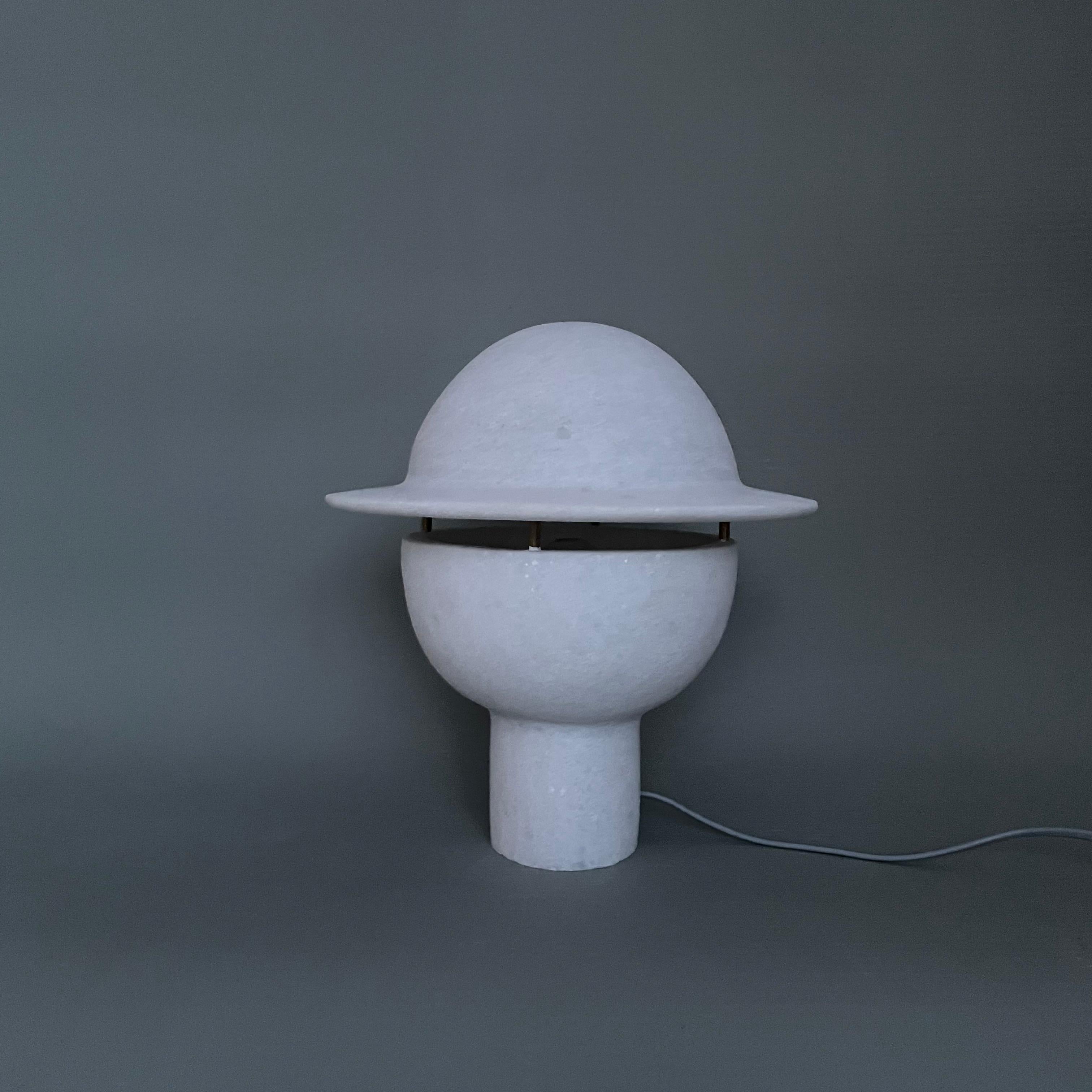 Unique Marble Table Lamp by Tom von Kaenel In New Condition For Sale In Geneve, CH