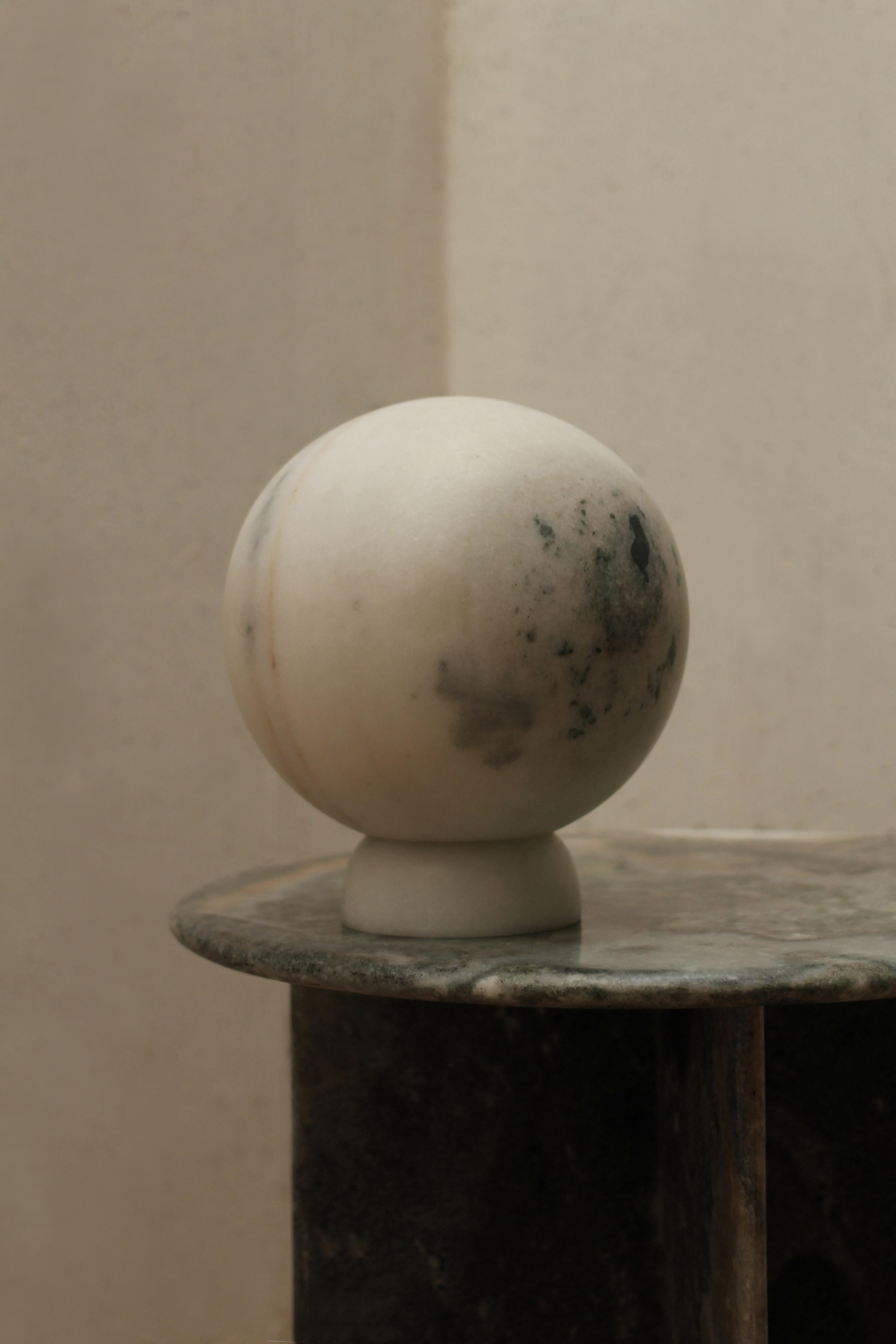 Table Lamp Marble Unique Nearness III 'Moonlight' by Alba Abiad and Naveen Jose In New Condition For Sale In Barcelona, ES