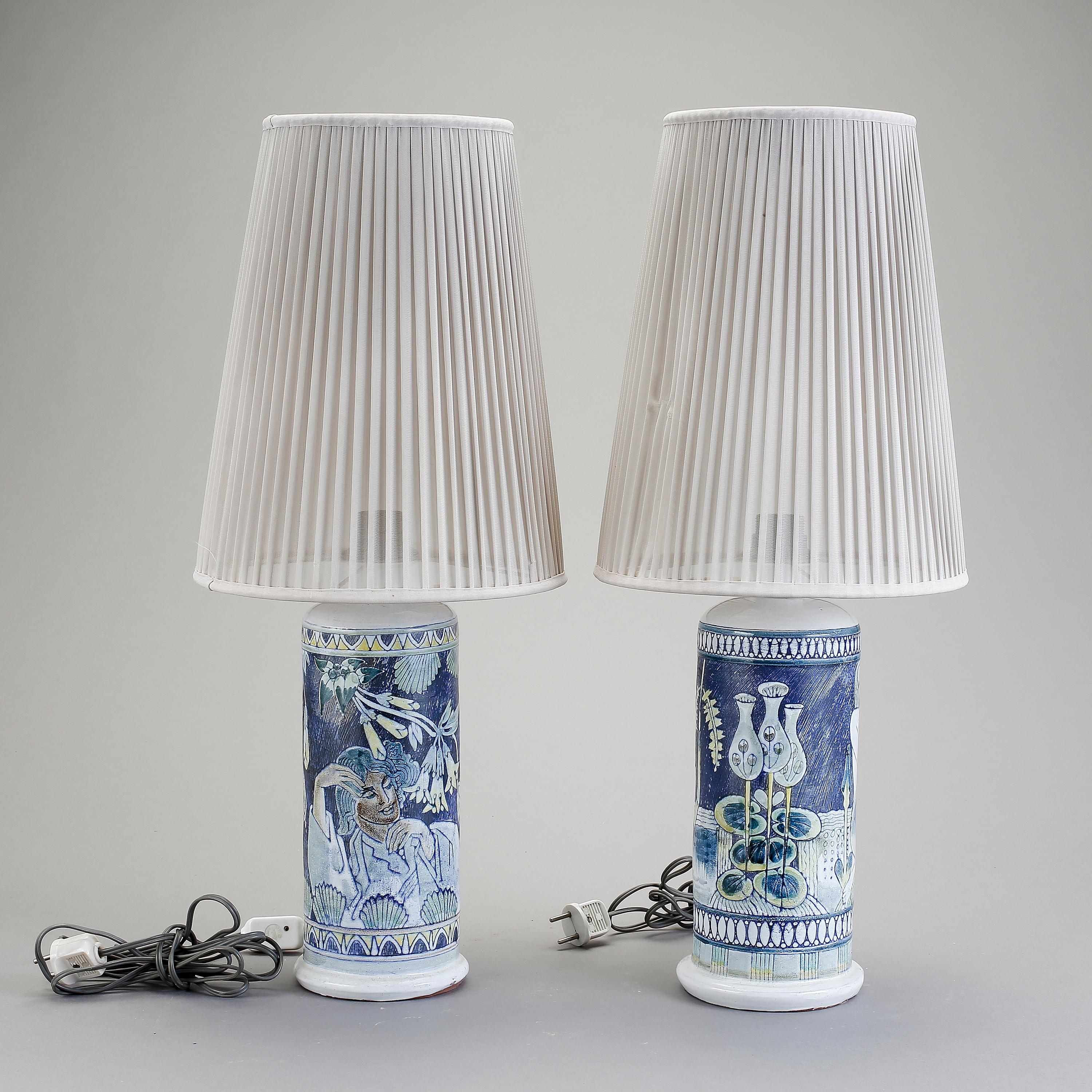 Table lamps by Marian Zawadzki for Tilgmans  Sweden 1950 Signed In Good Condition For Sale In Paris, FR