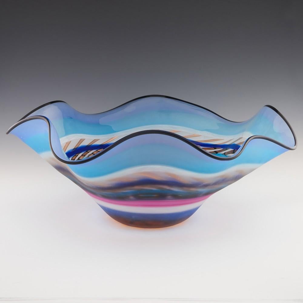 Italian Gianluca Vidal Murano Glass Sculptural Bowl 2000-2010 For Sale