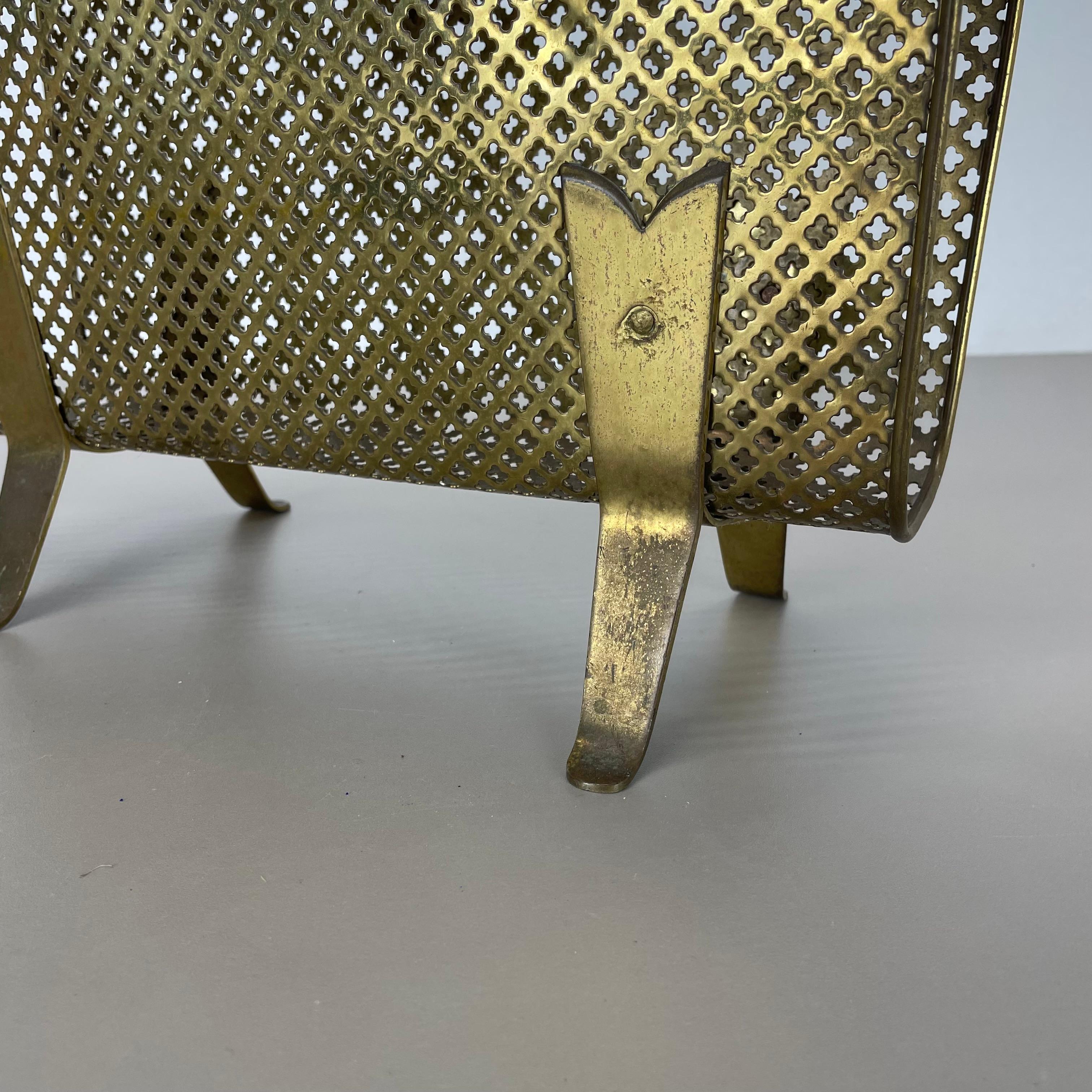 unique Mategot Aubock Style brass and bamboo Magazine Holder, Austria 1950s For Sale 11