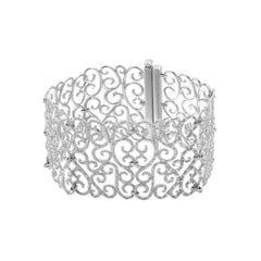 Unique Mesh Diamond Bracelet 18k White Gold Bracelet For Her