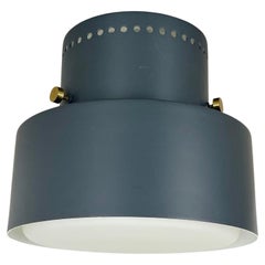 unique metal and glass Gino Sarfatti Style Ceiling Light Flushmount Italy 1950s