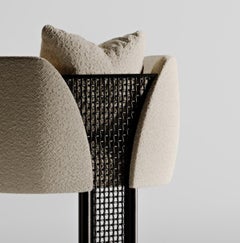 Einzigartiger Esszimmerstuhl "Entity" aus Metall und Polsterung, Collection'S Parisii